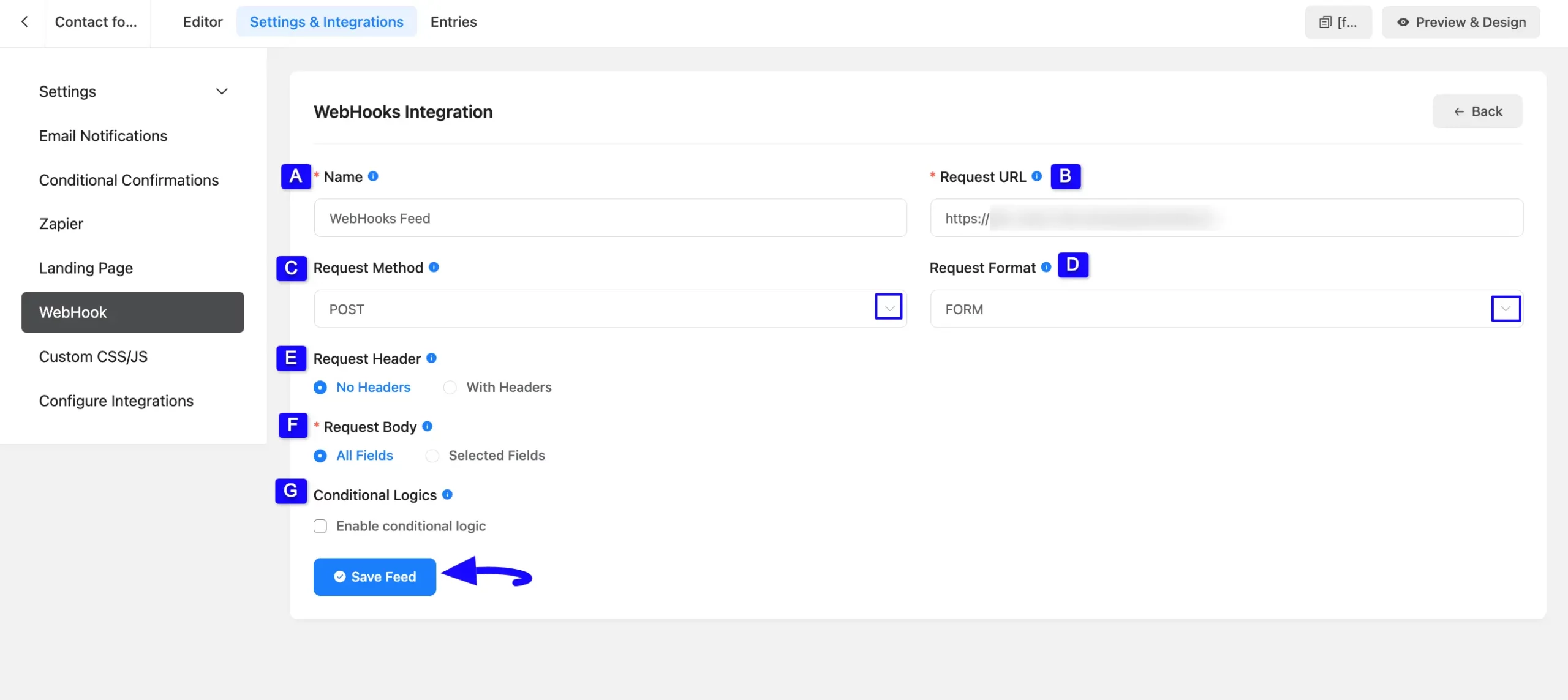 Webhook Integration Feed