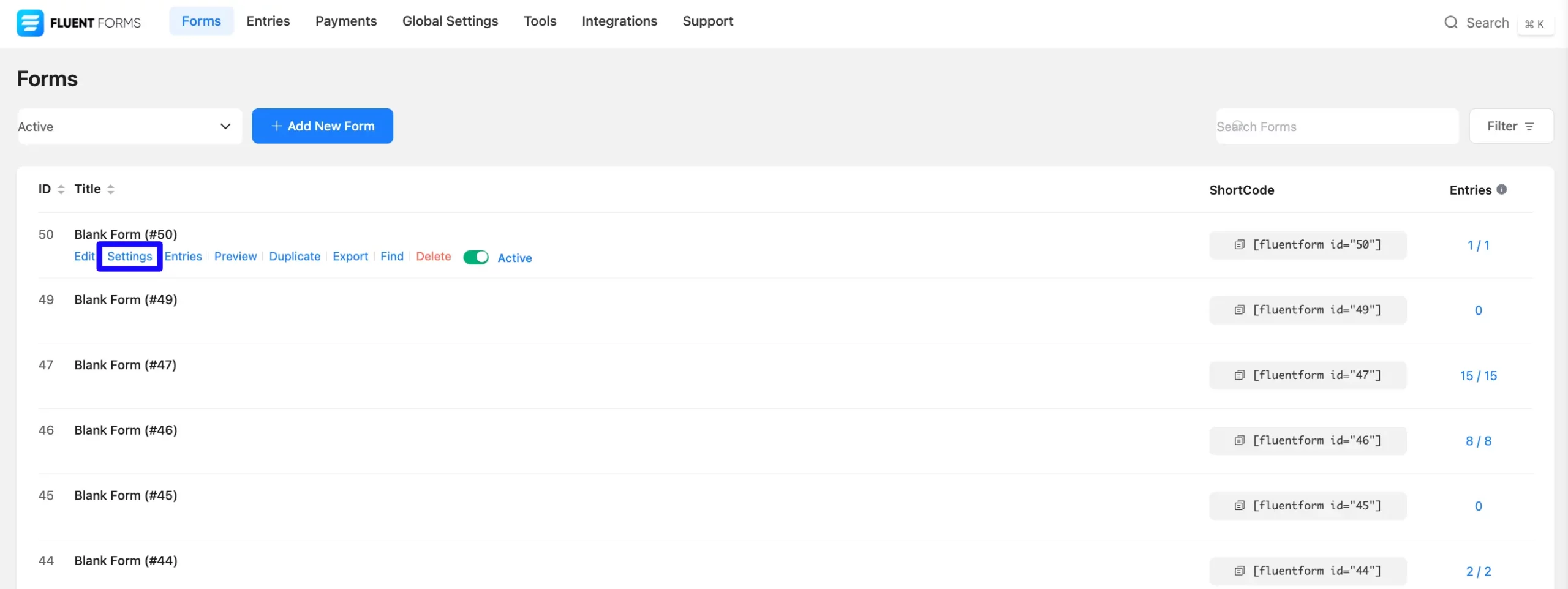 Setting amoCRM Fluent Forms