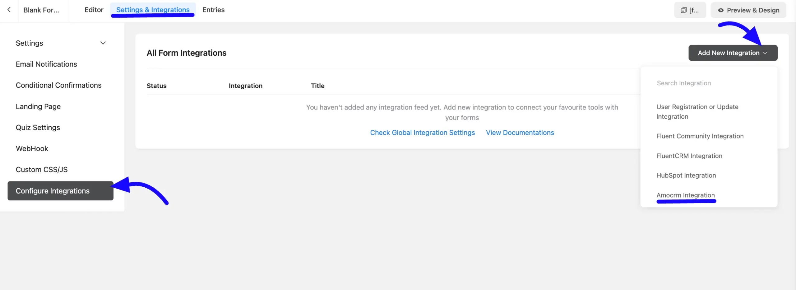 amoCRM Integration