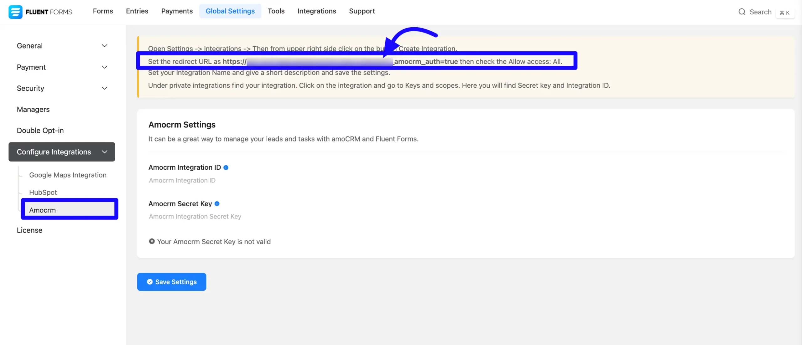 Configure amoCRM