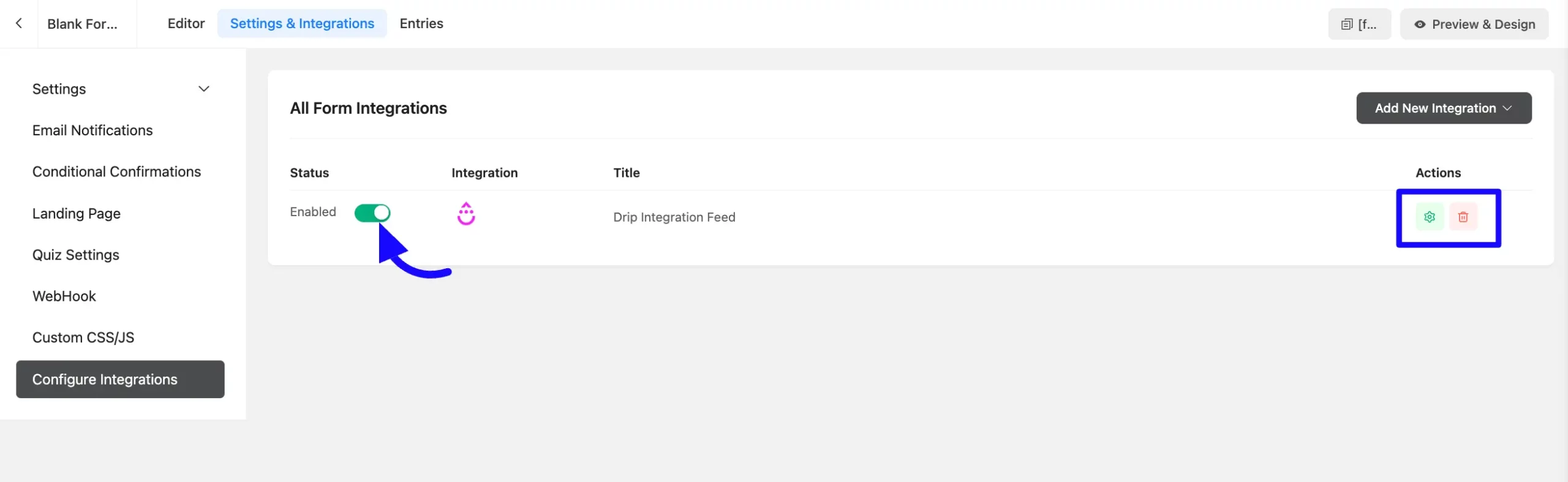 Done Integration Fields