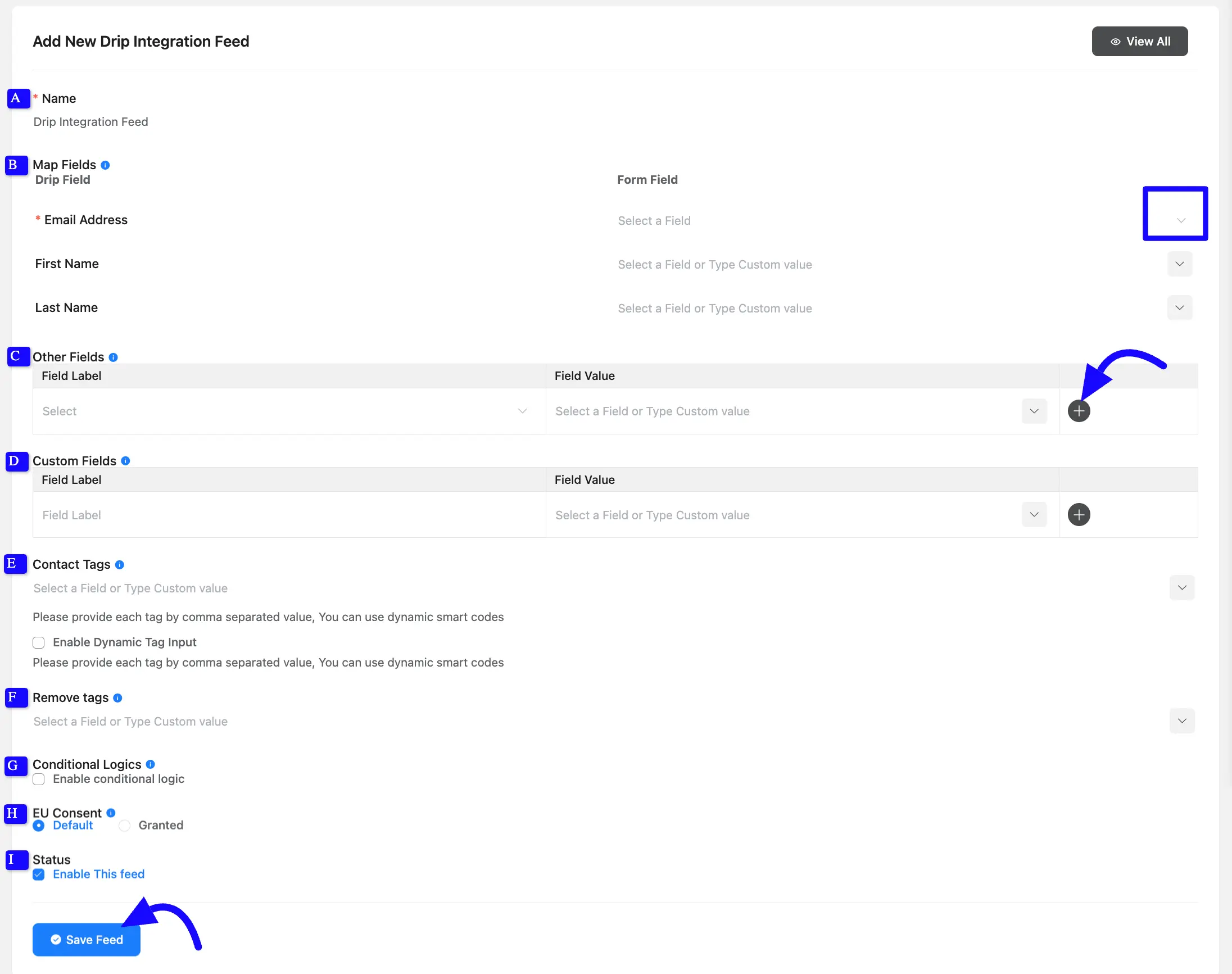 Add Configuration Drip Integration