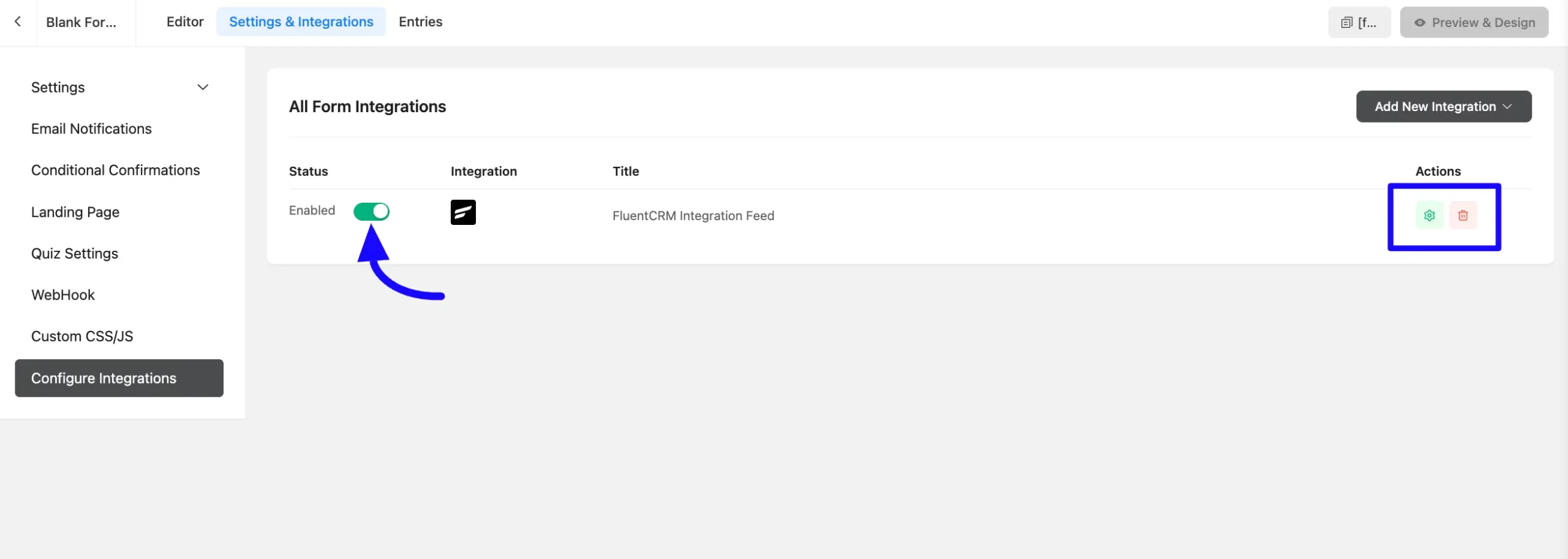 Enable FluentCRM integration
