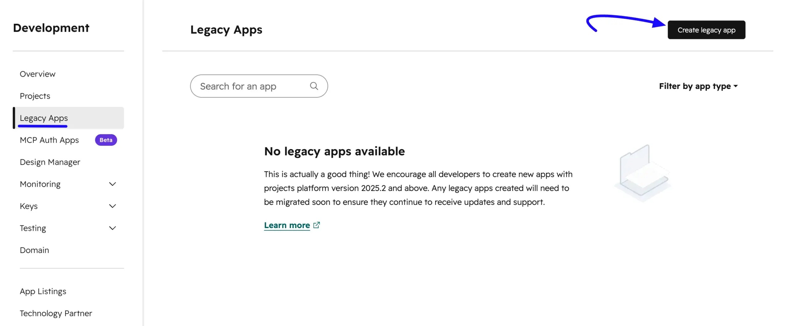 Create a HubSpot legacy app