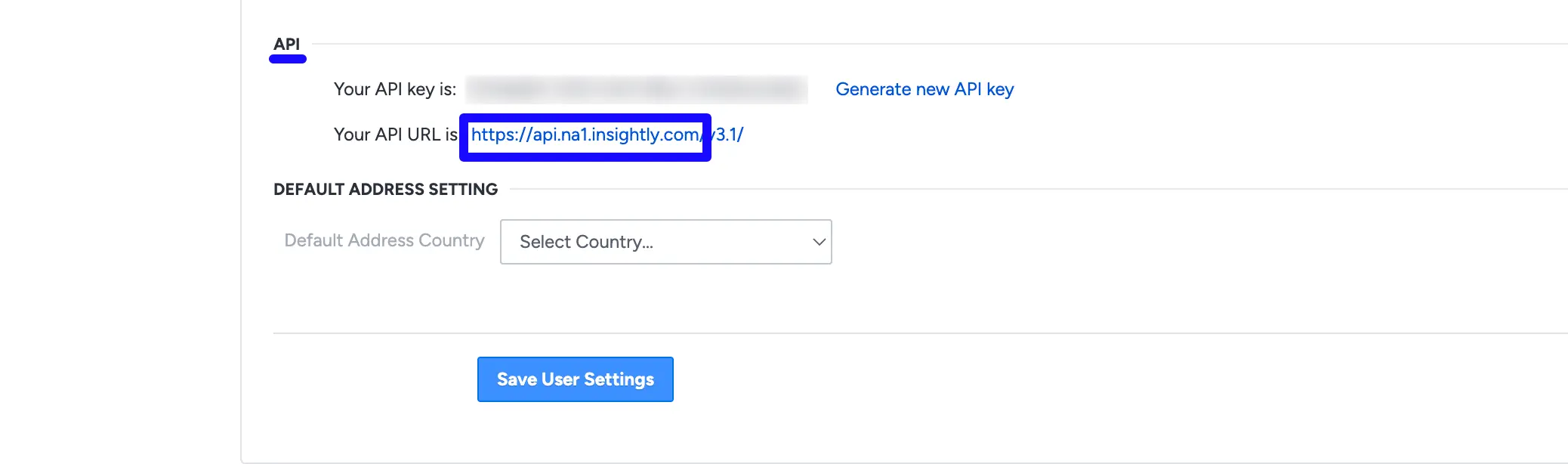 Copy API Keyapi URL