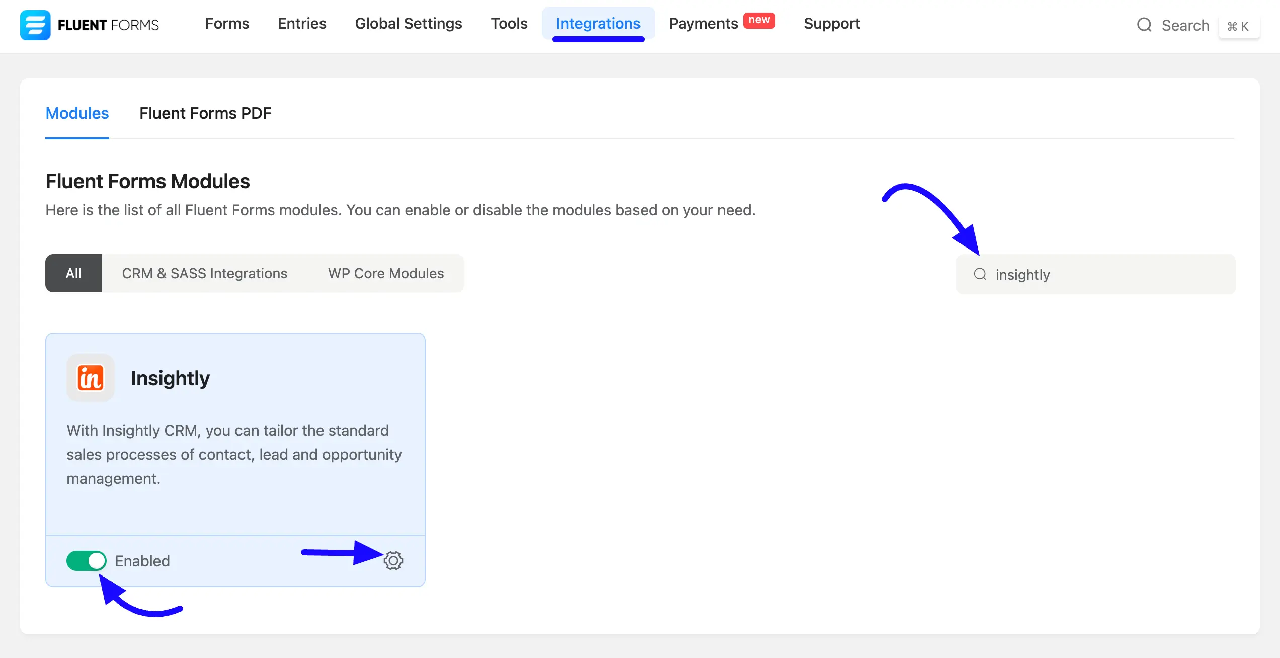 Enable Integration Insightly Integration