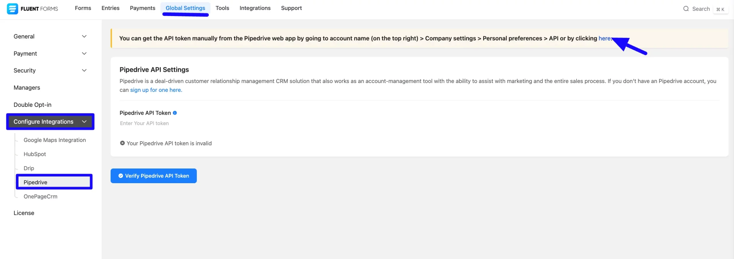 Configure Pipedrive