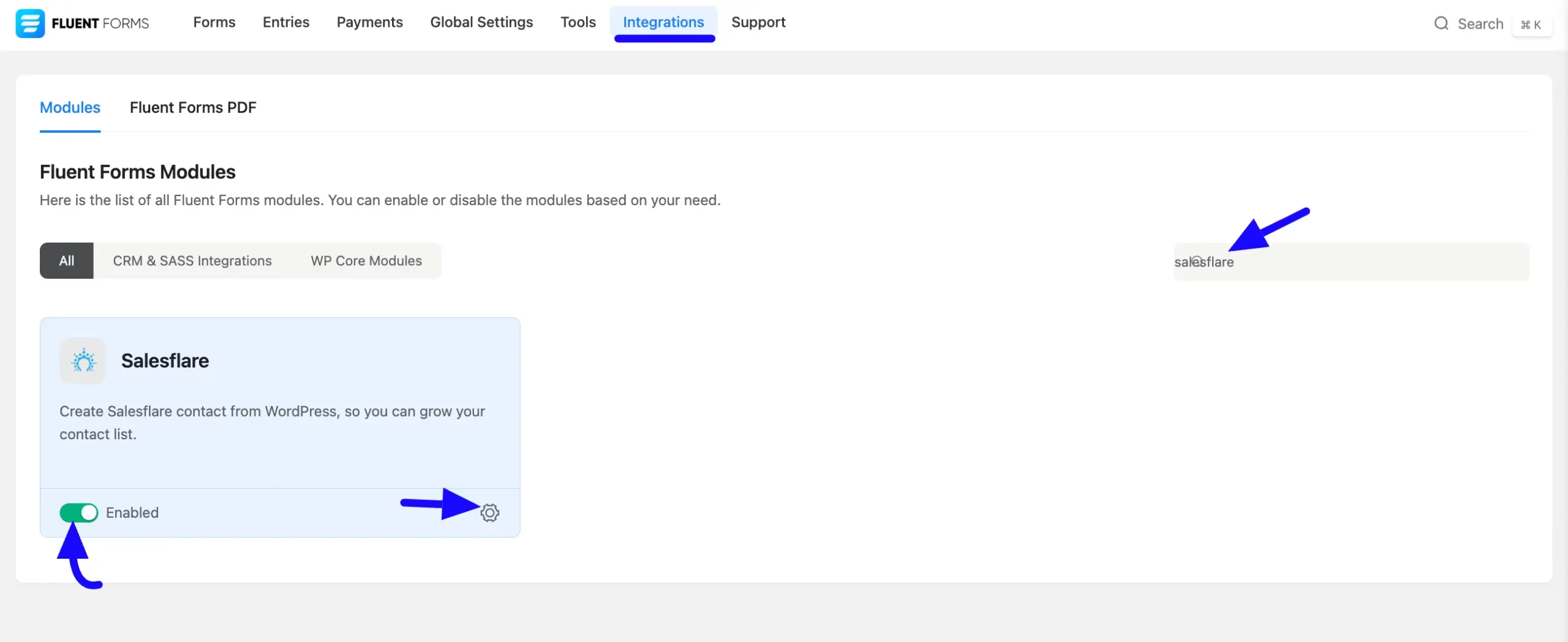 Enable Salesflare Integration