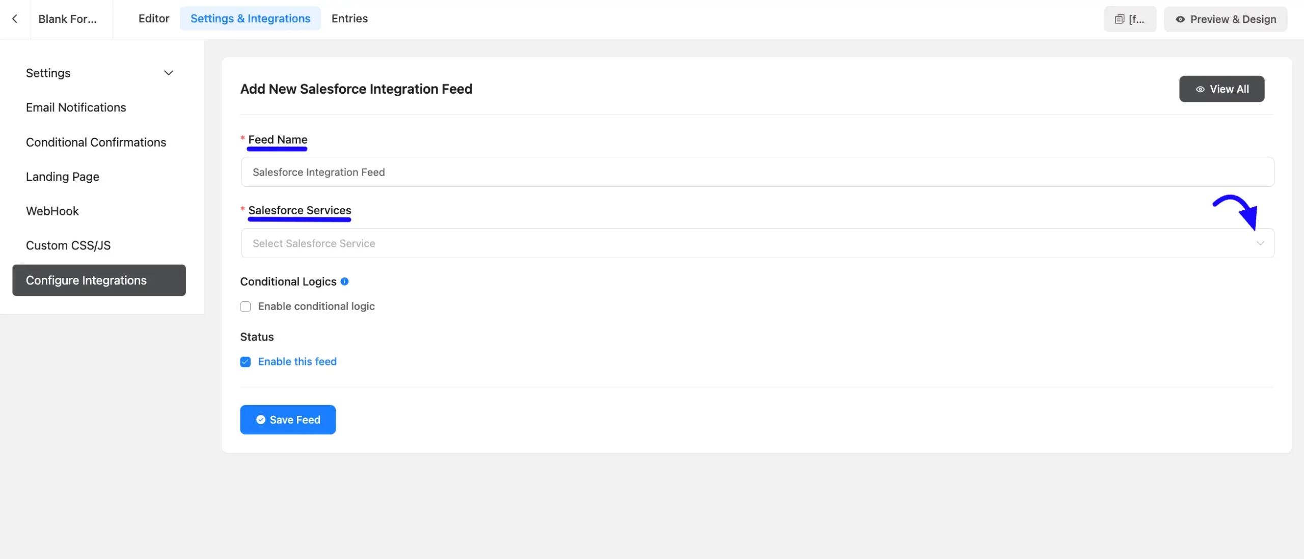 Add Salesforce Integration