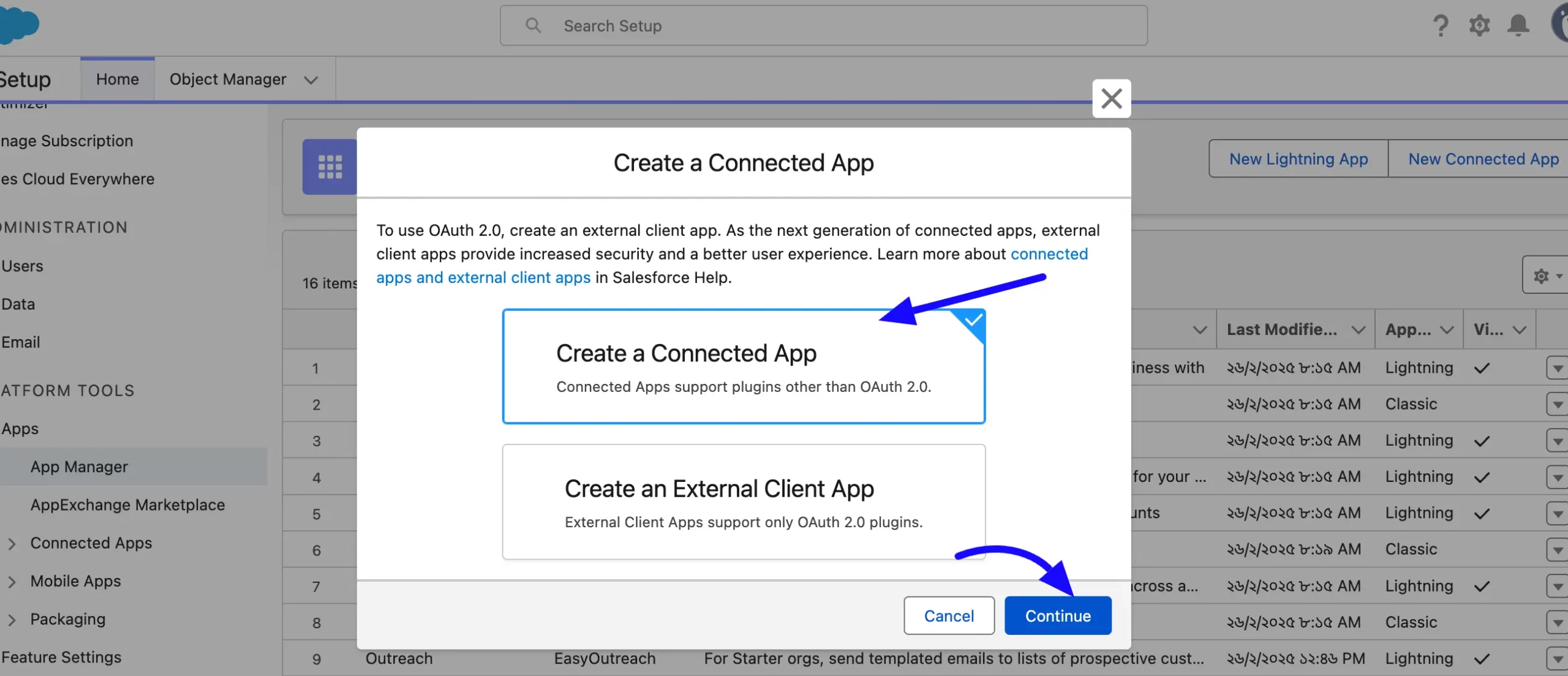 Create Connect App