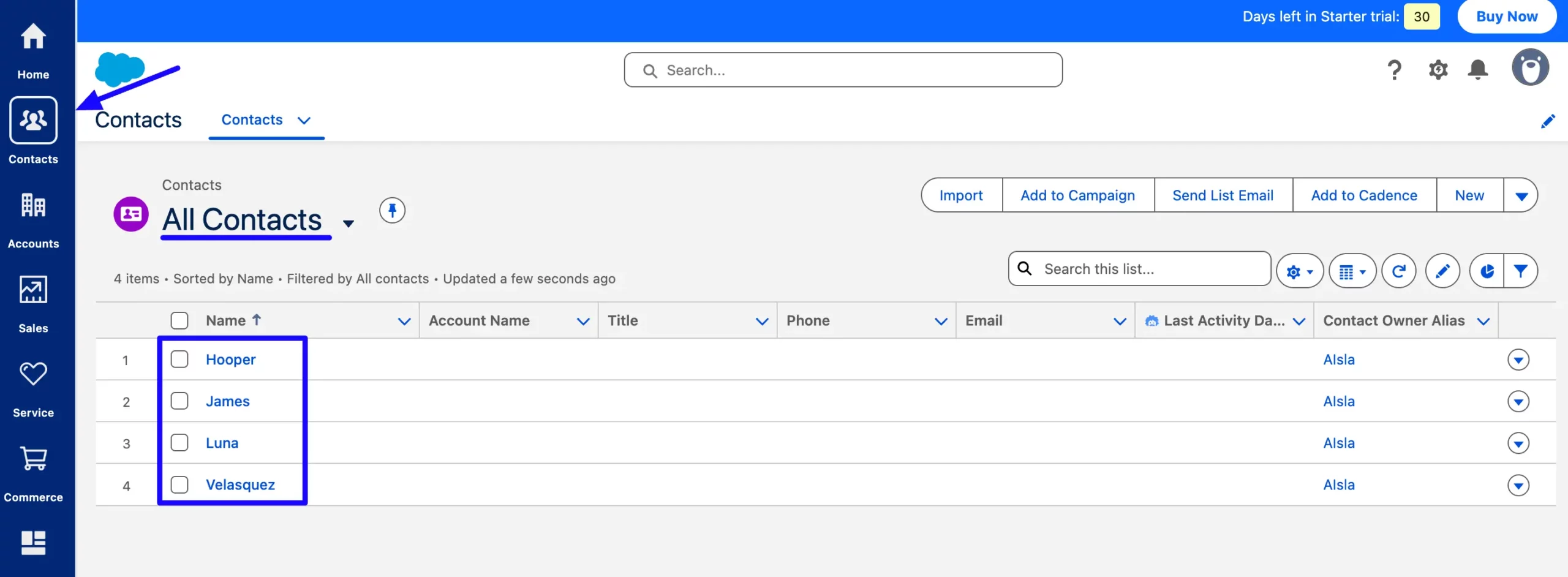 All Contacts From Salesforce