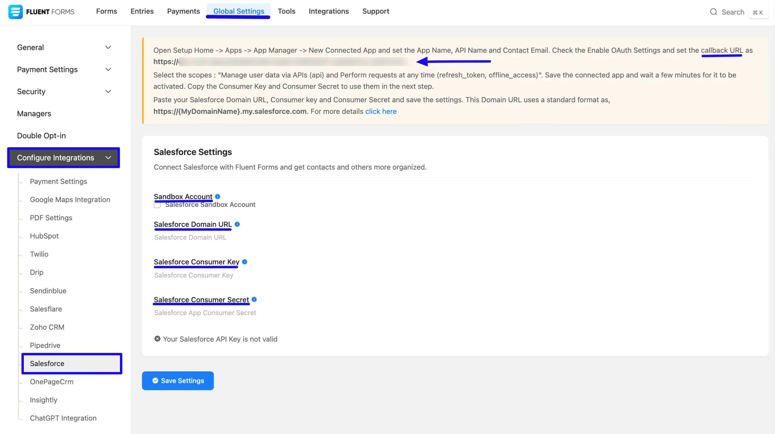 Enable Salesforce Integration
