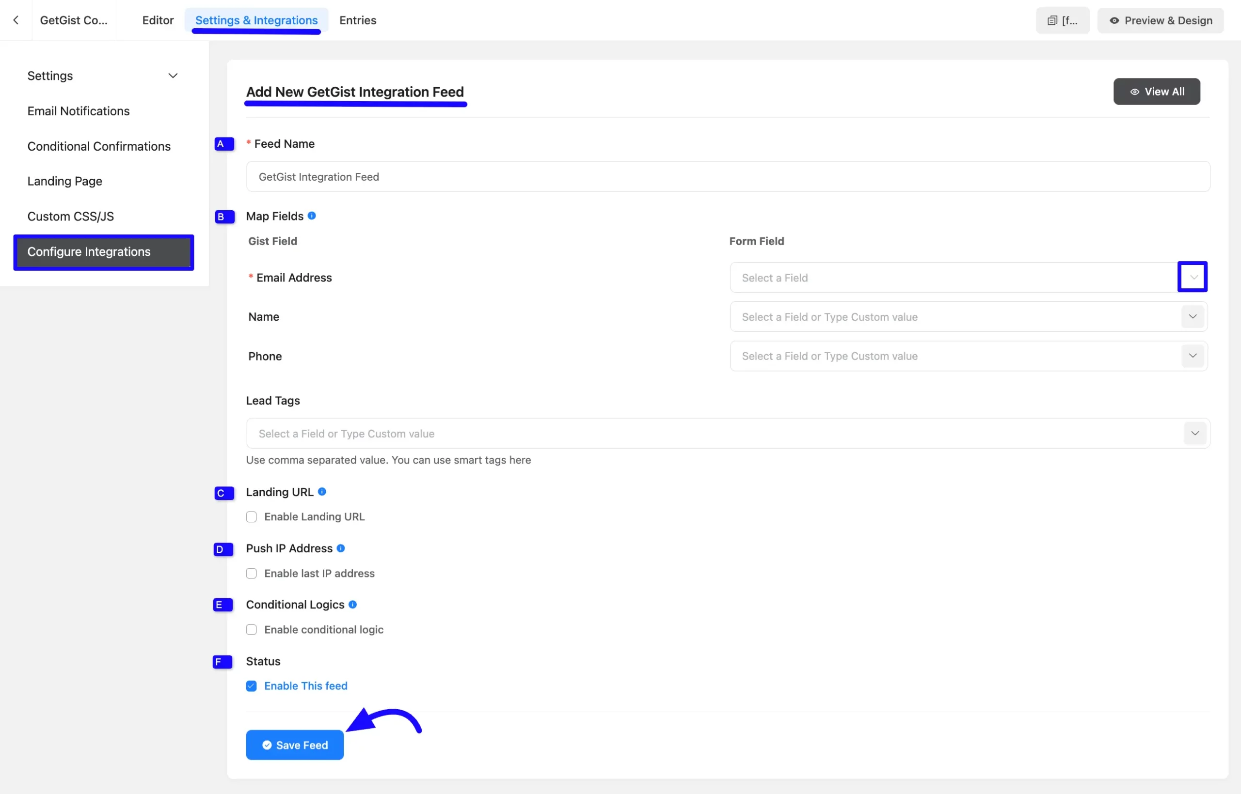 Add Gegist Integration Feed