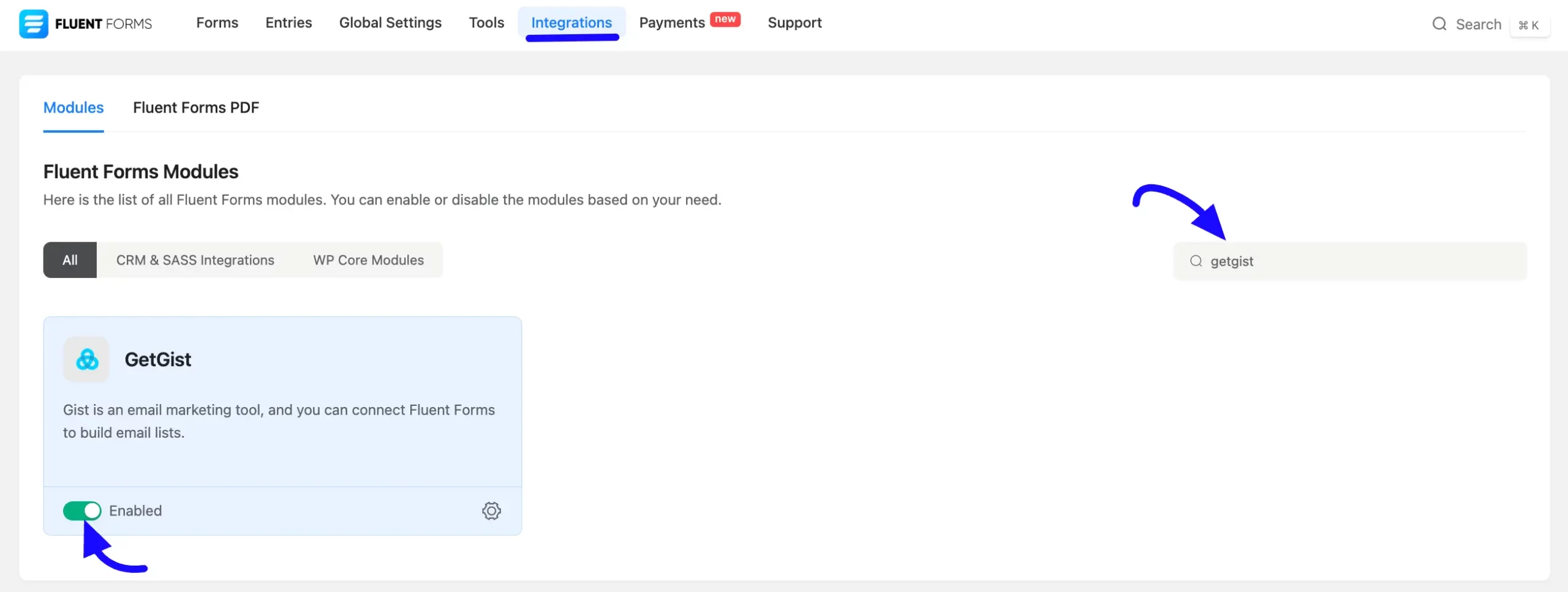 Enable Getgist Integration