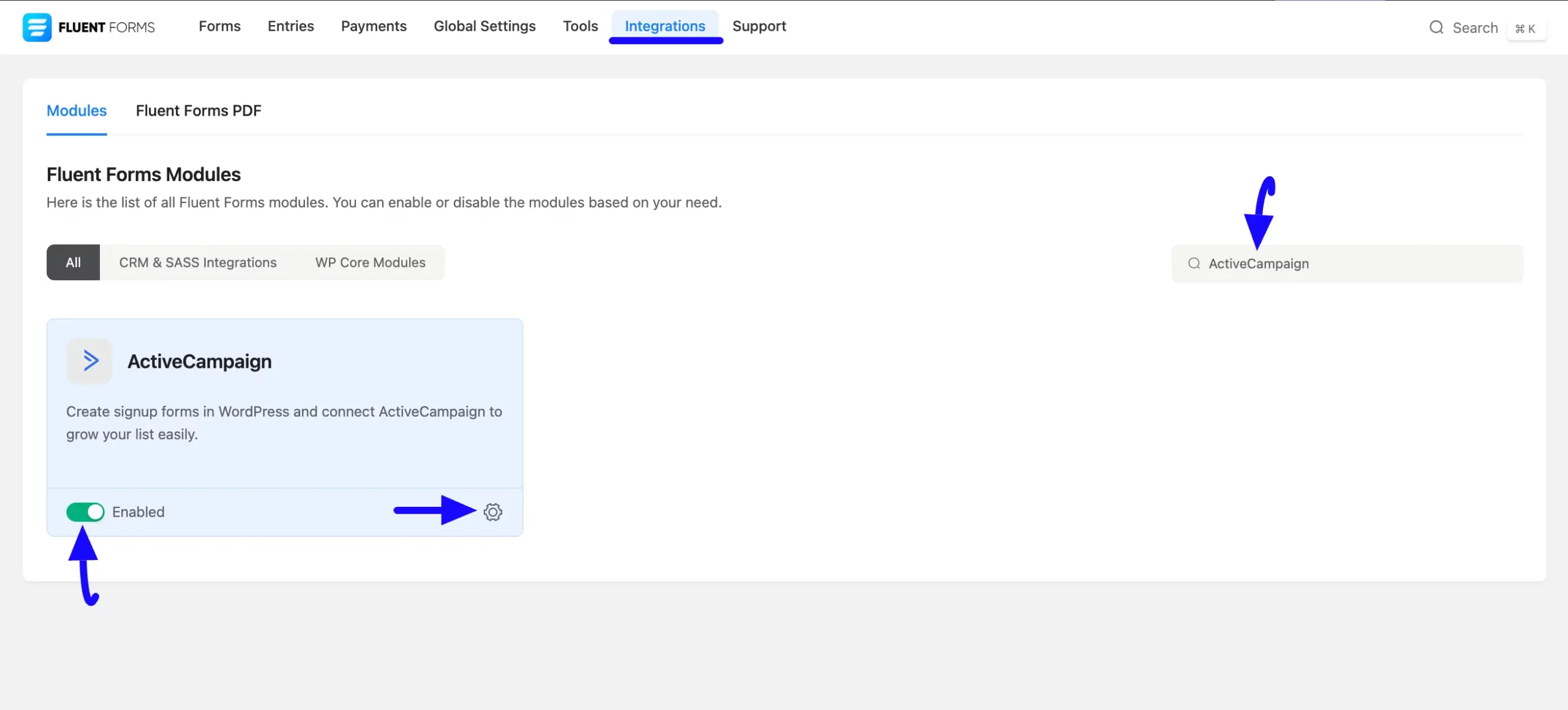 Enable Activecampaign Integrate ActiveCampaign