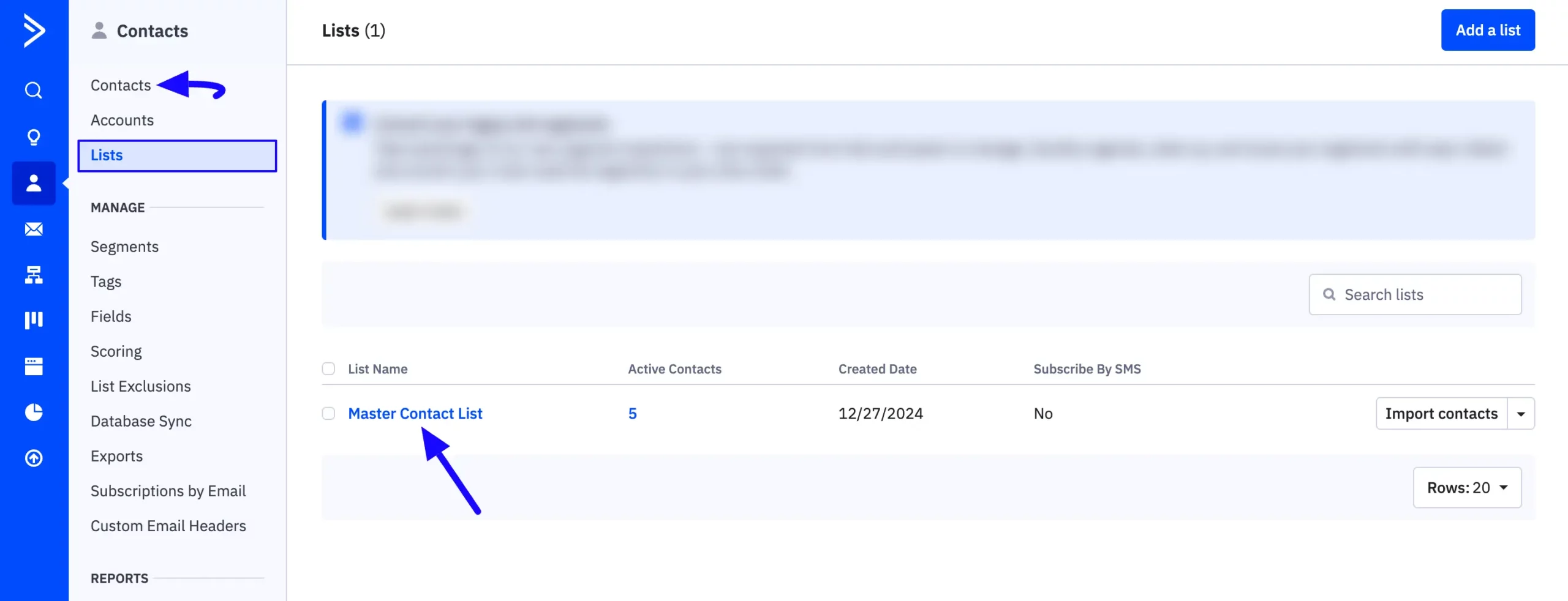 Contacts Lists Activecampaign