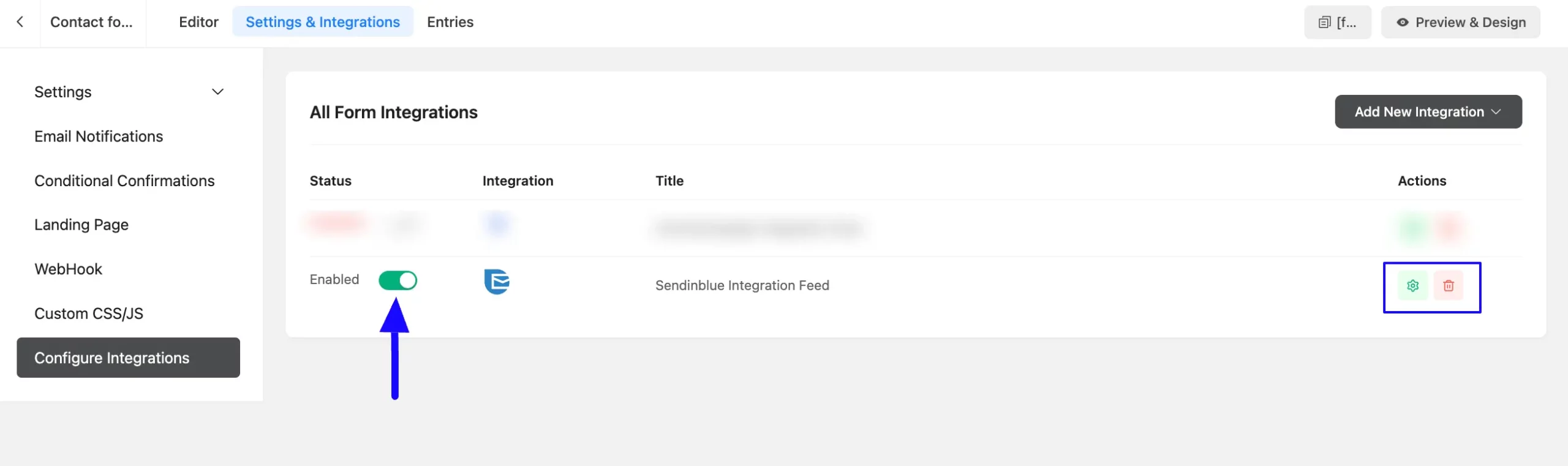 Added Sendinblue Integration Feed