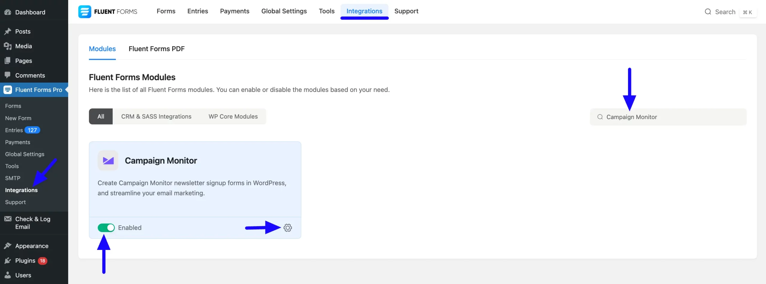 Enable Campaign Monitor Integrate Campaign Monitor