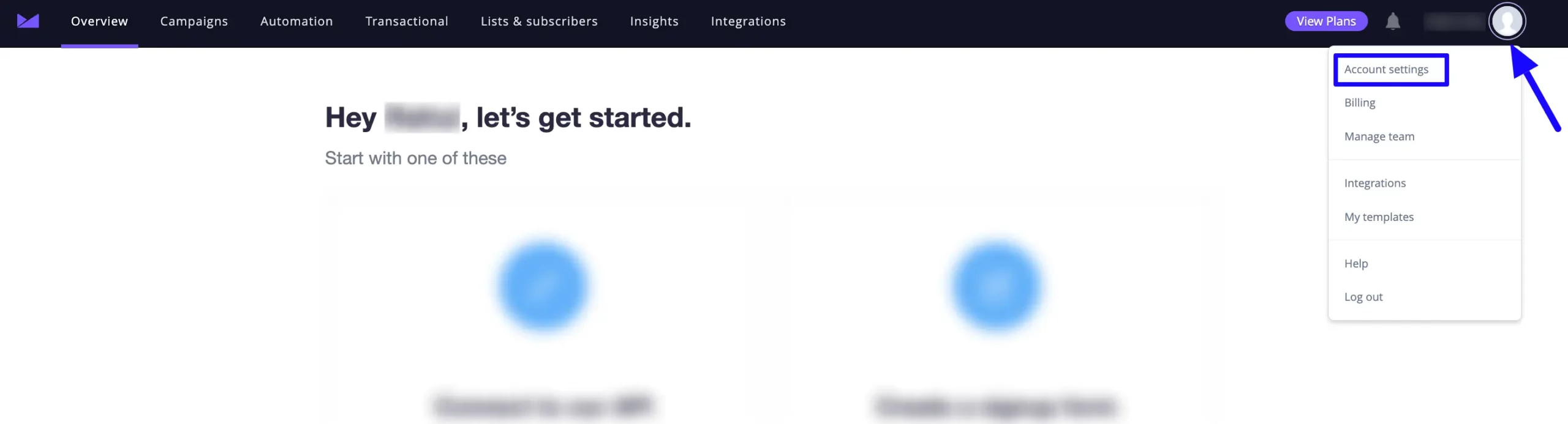 Account Settings Campaign Monitor