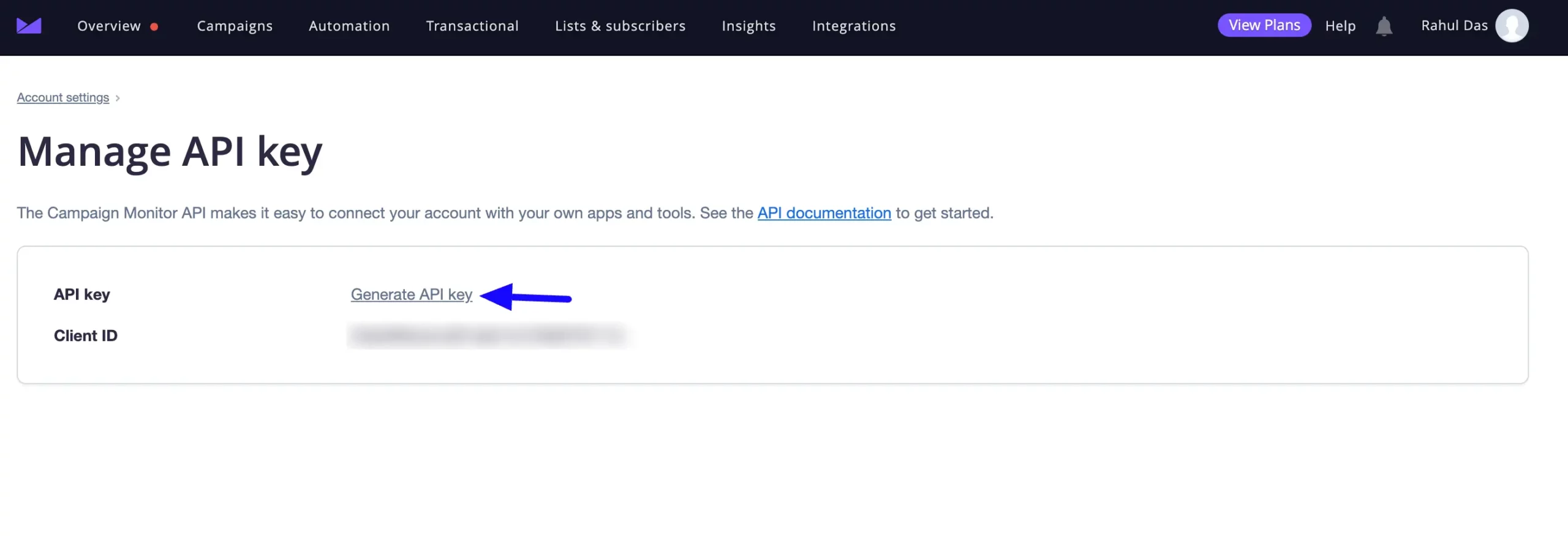 Generate API Key