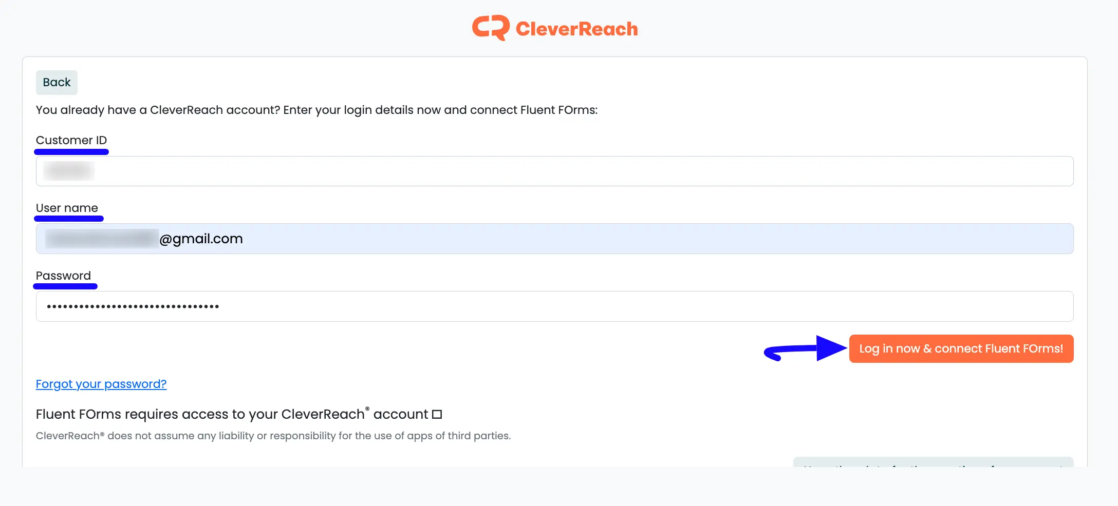Login Now And Connect Button