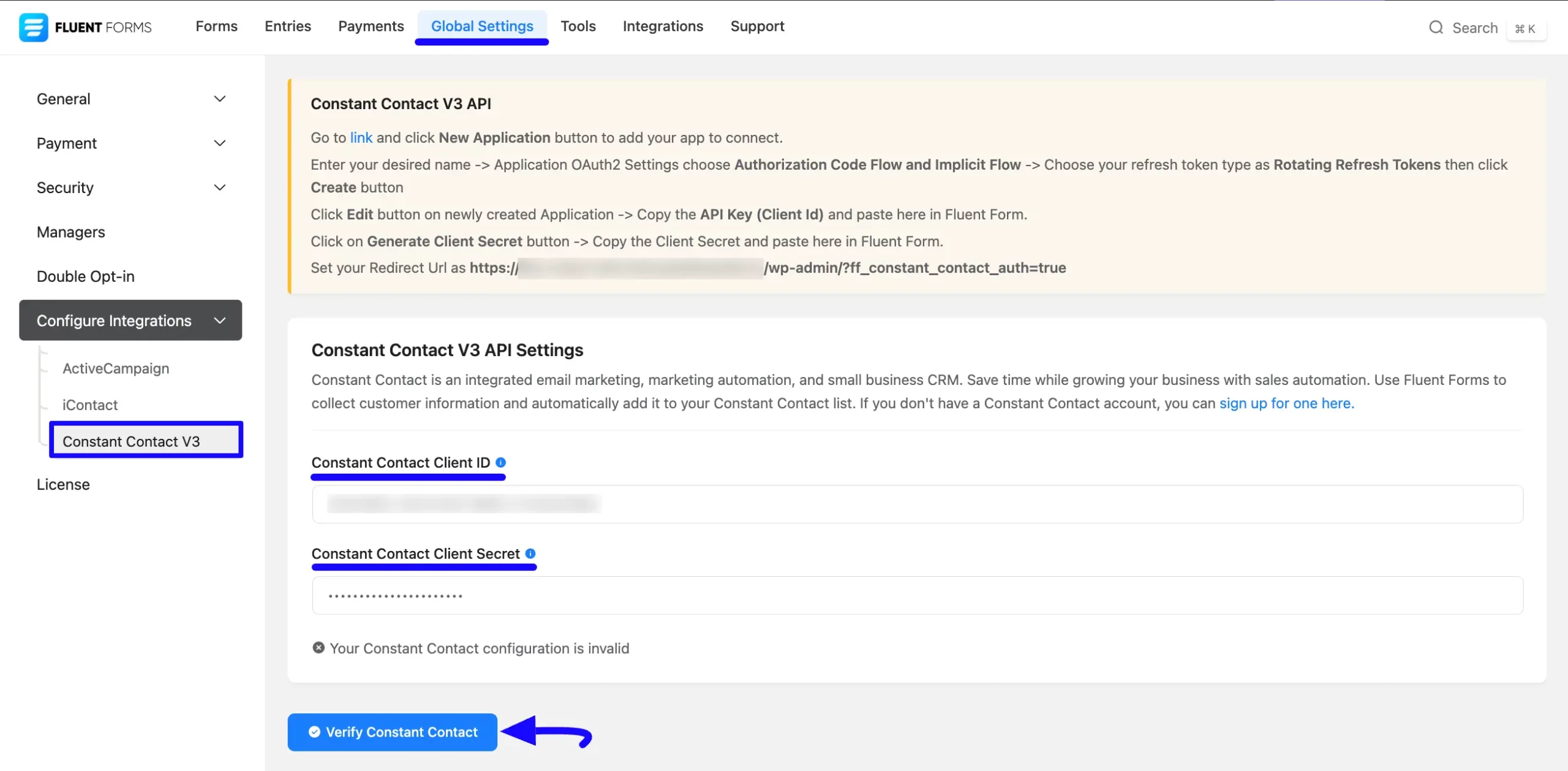 Paste Client ID And Client Secret