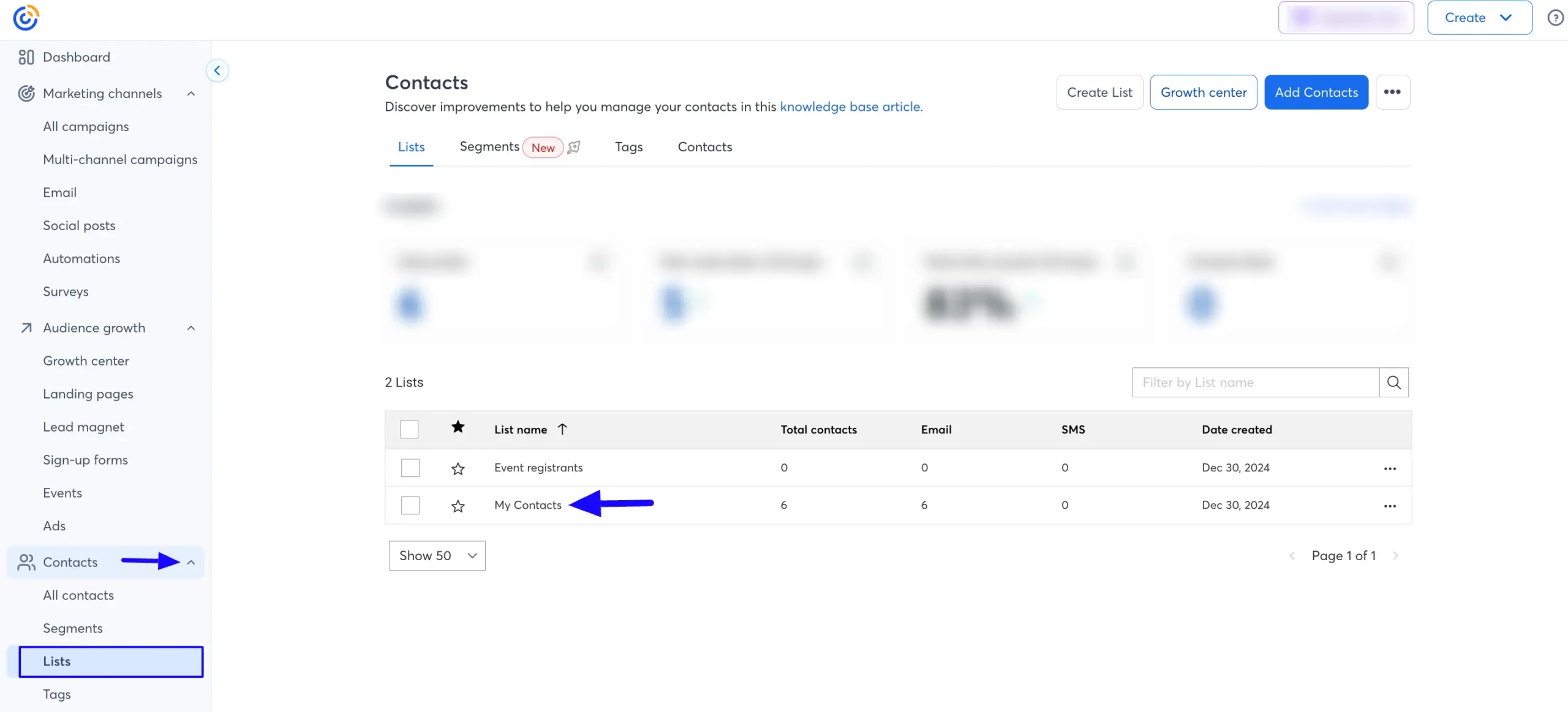 Constant Contact List