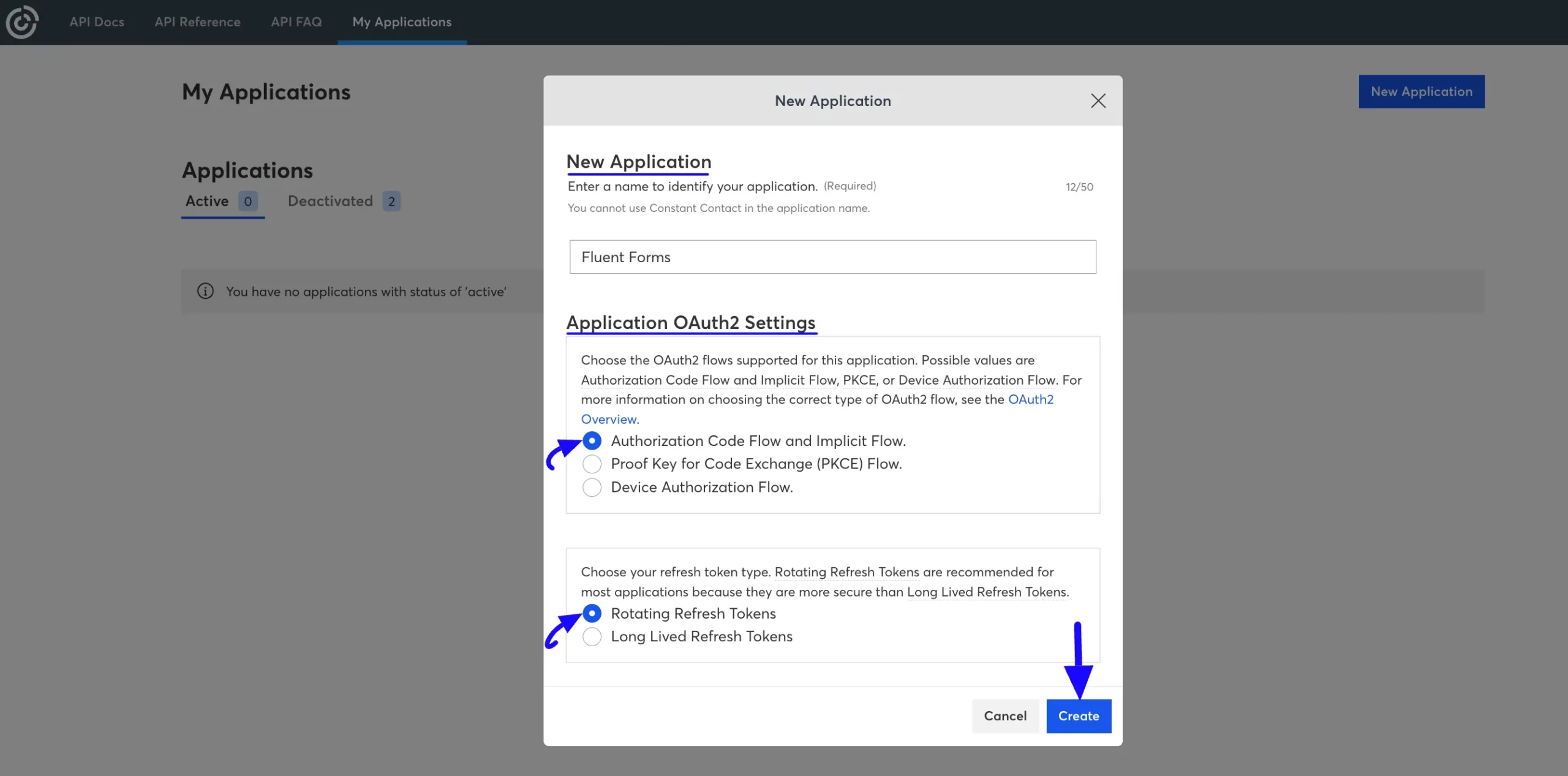 Create Button Fluent Forms