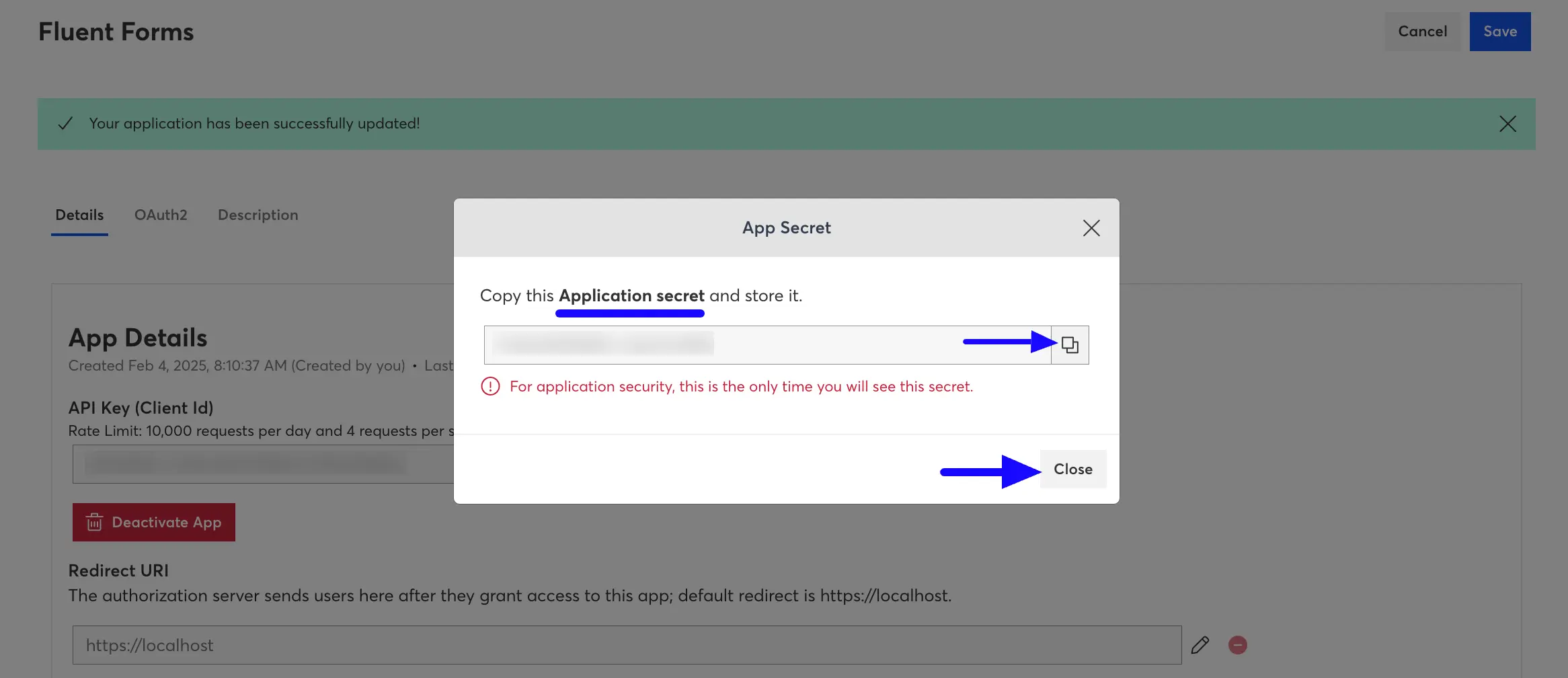 Copy Client Secret