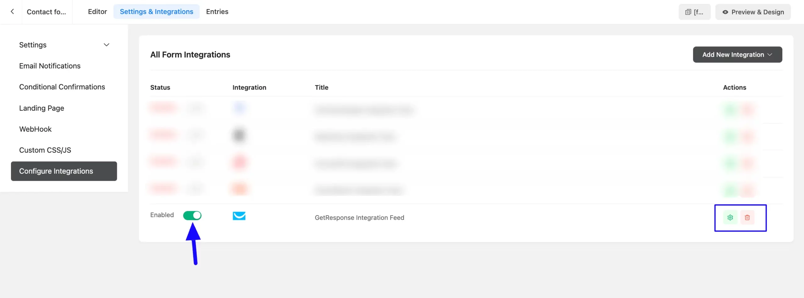 Added Getresponse Integration Feed