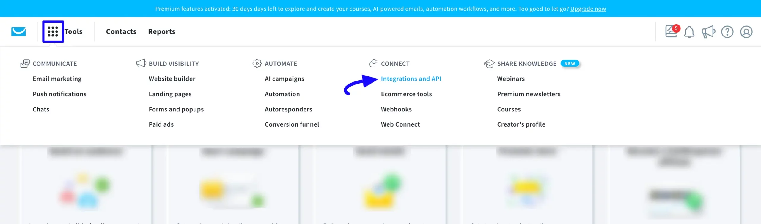 Integrations API Button