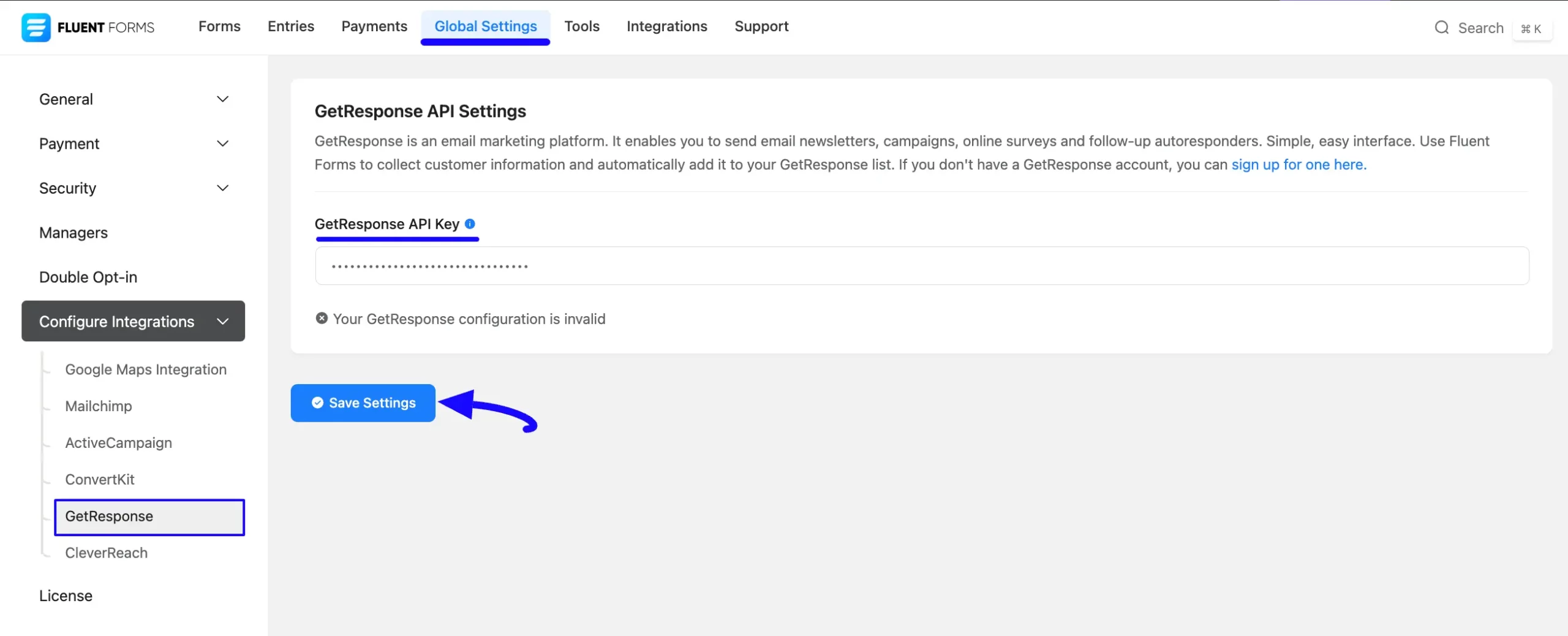 Paste API Key