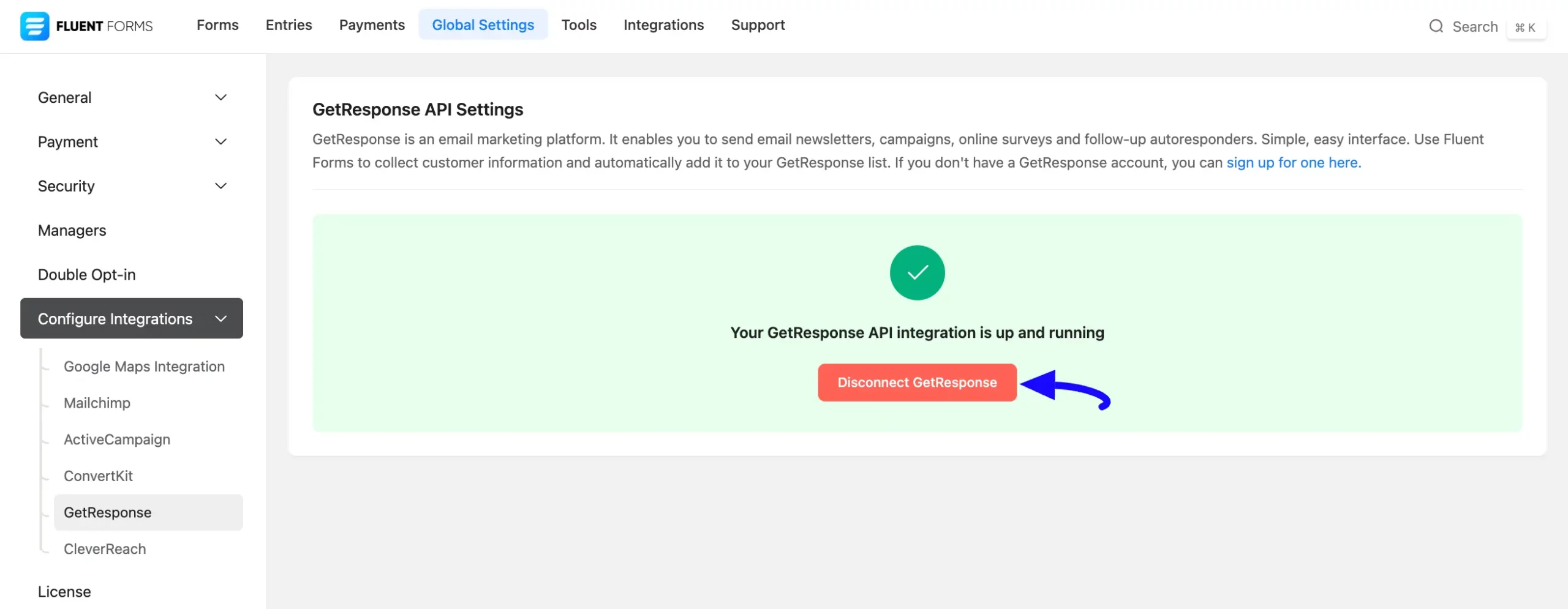 Disconnect API Key