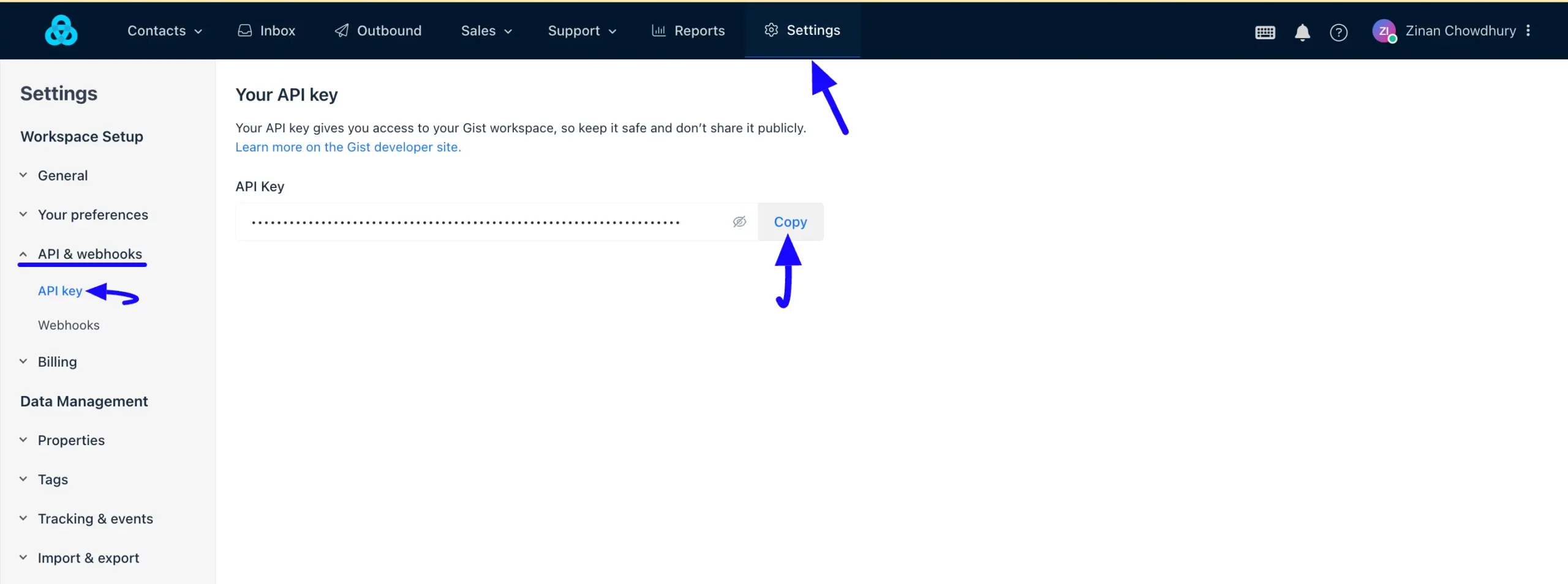 Copy API Key