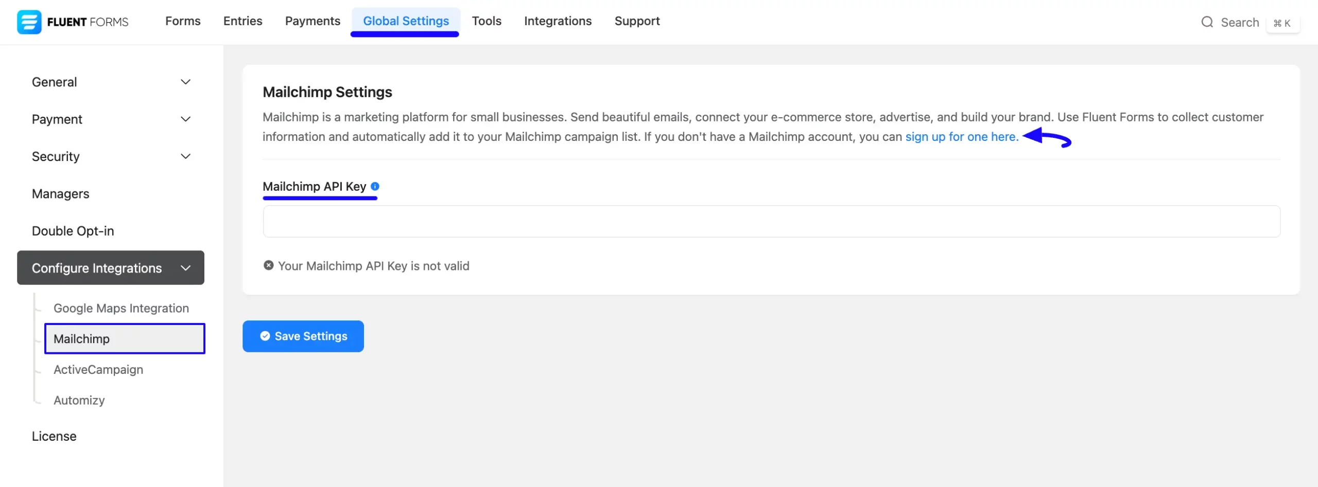 Configure Integrations Integrate Mailchimp
