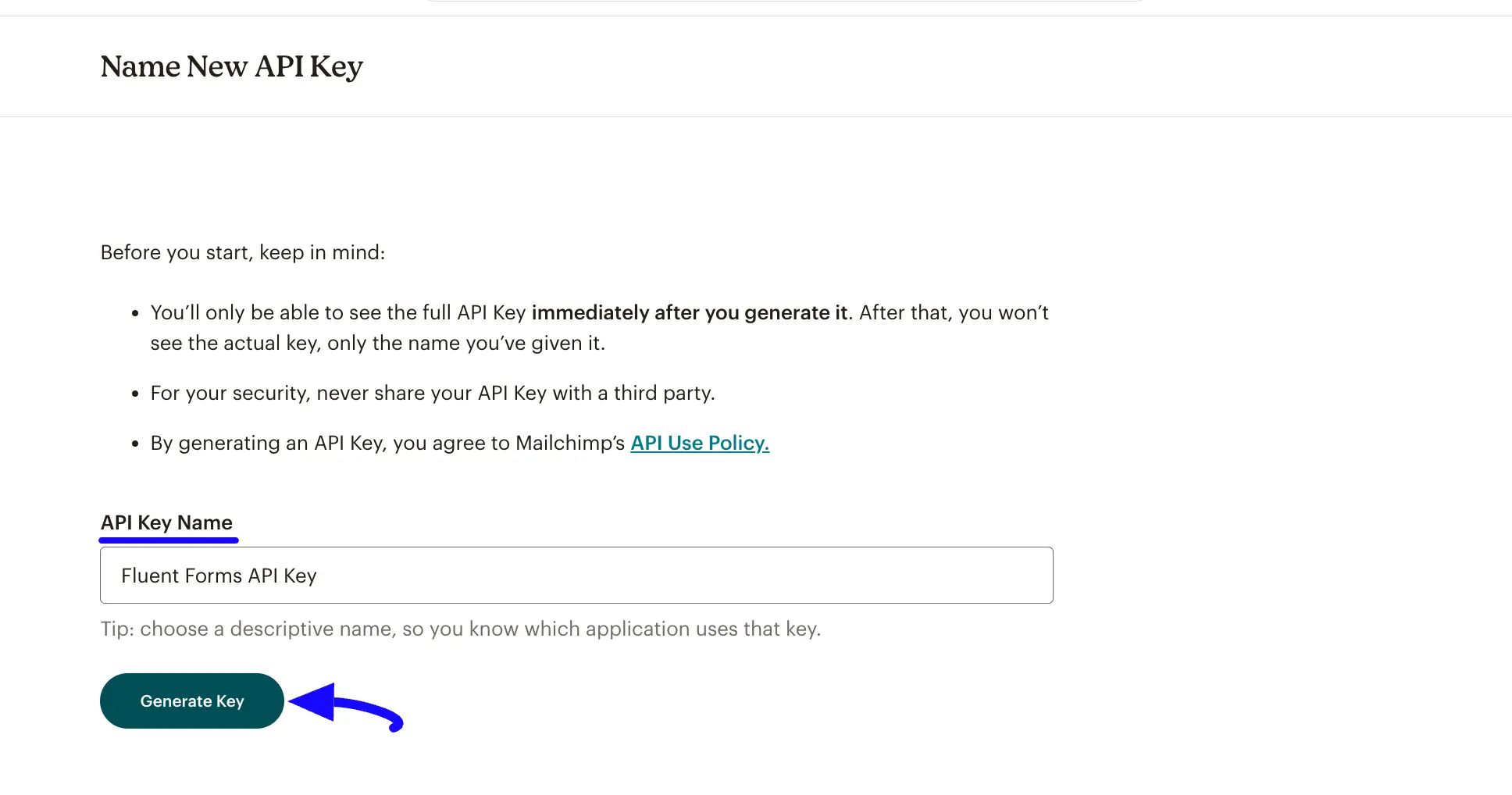 Generate API Key