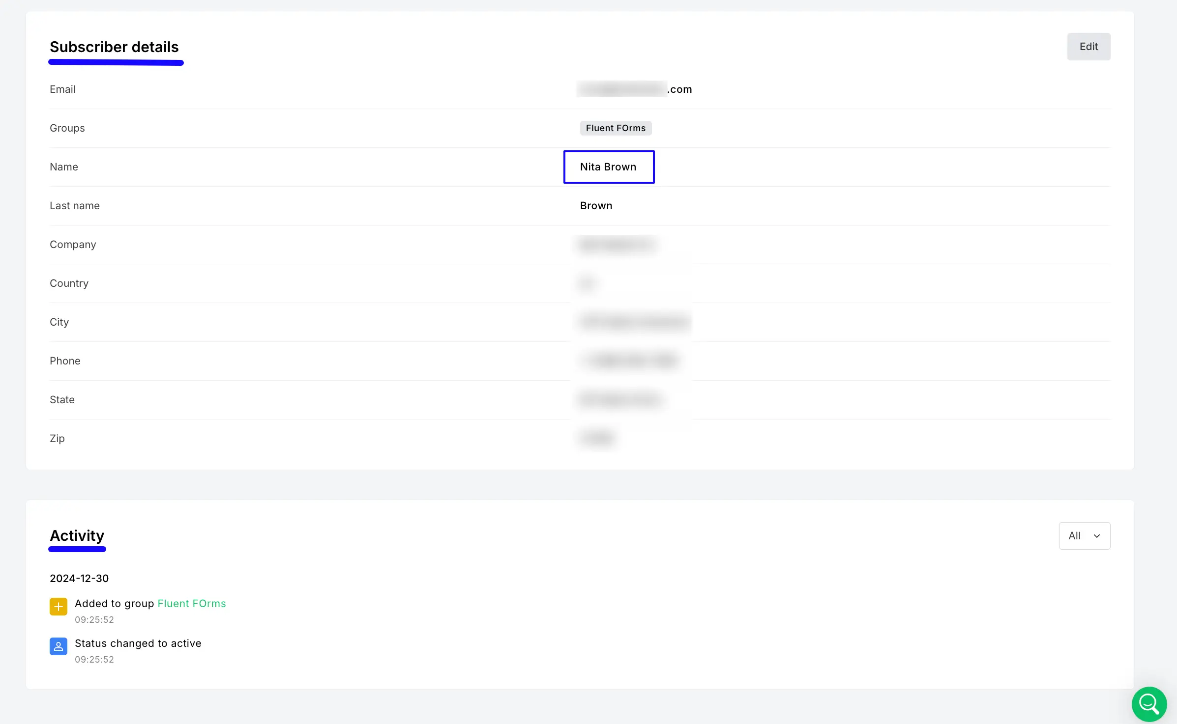 Preview Added Contact Integrate MailerLite