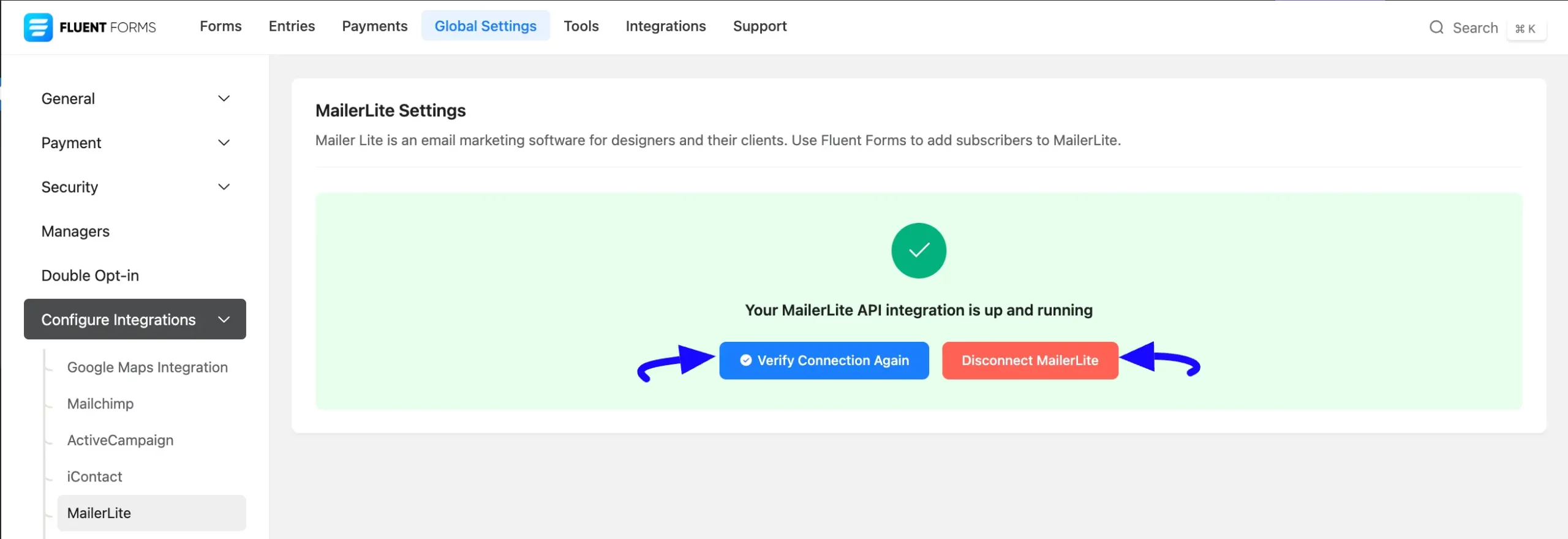 Verifydisconnect Button Fluent Forms