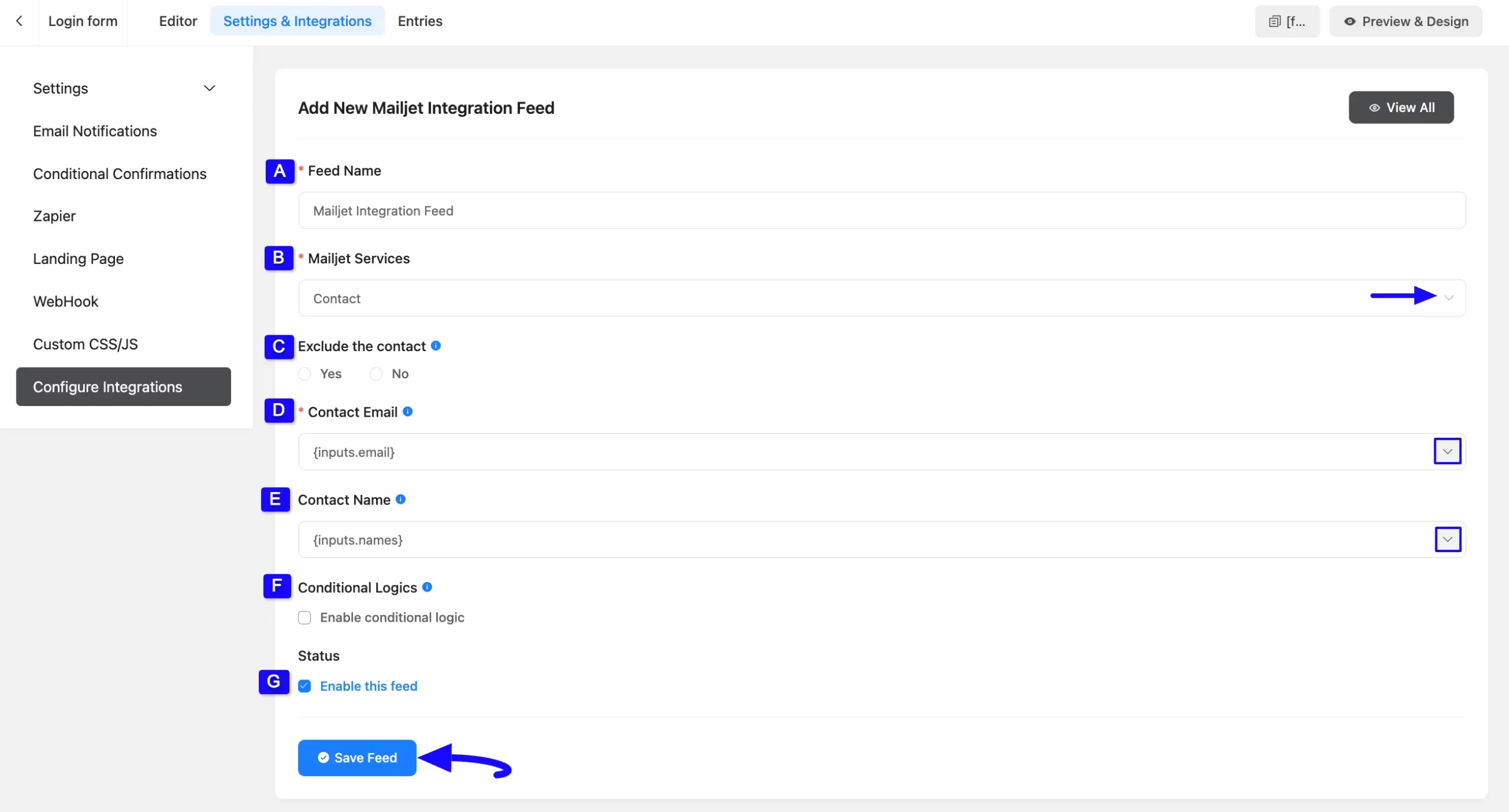 Save Feed Integrate Mailjet