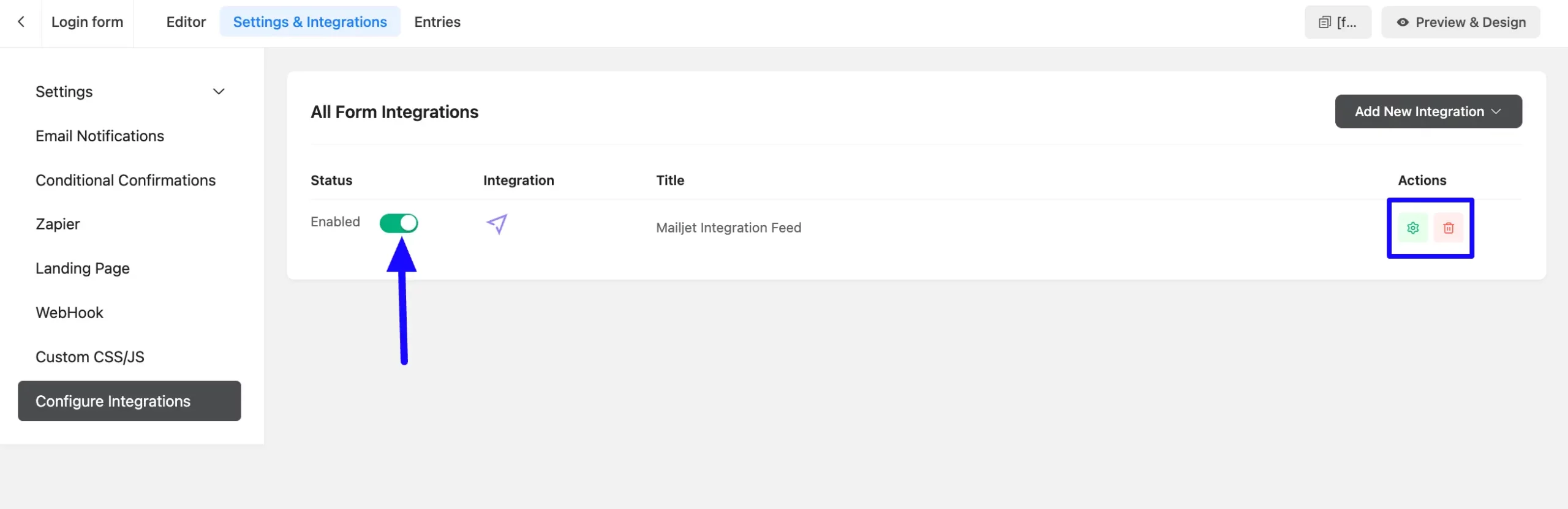 Added Mailjet Integration Feed