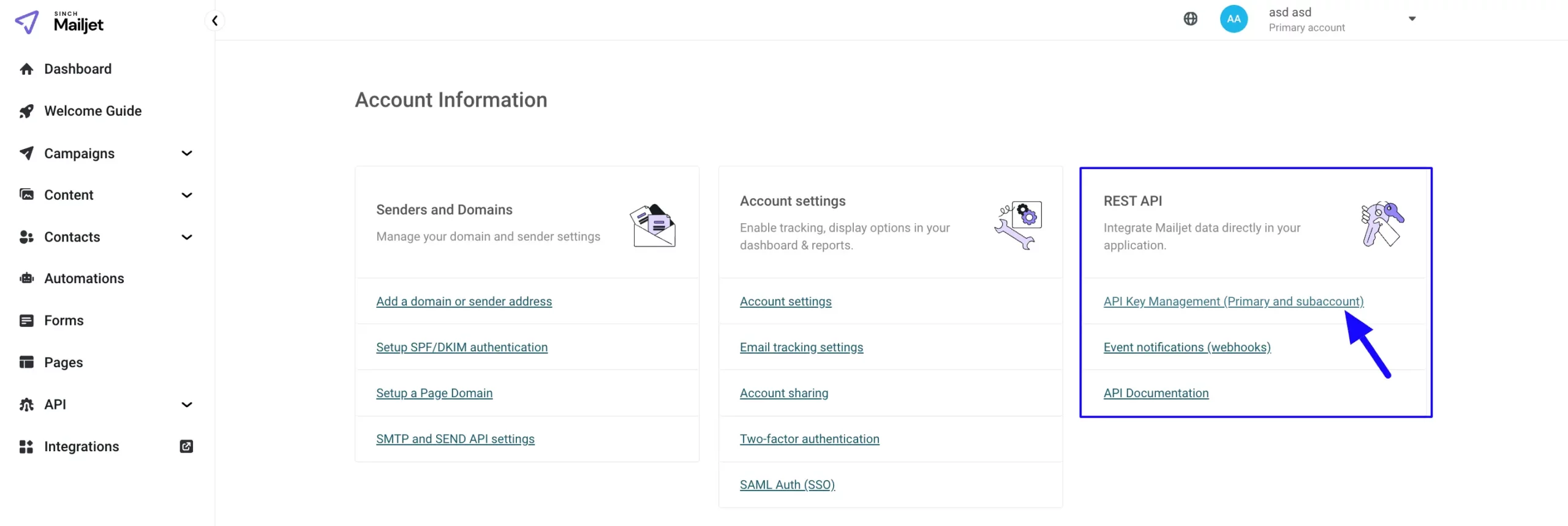 Rest API Key API Key Management