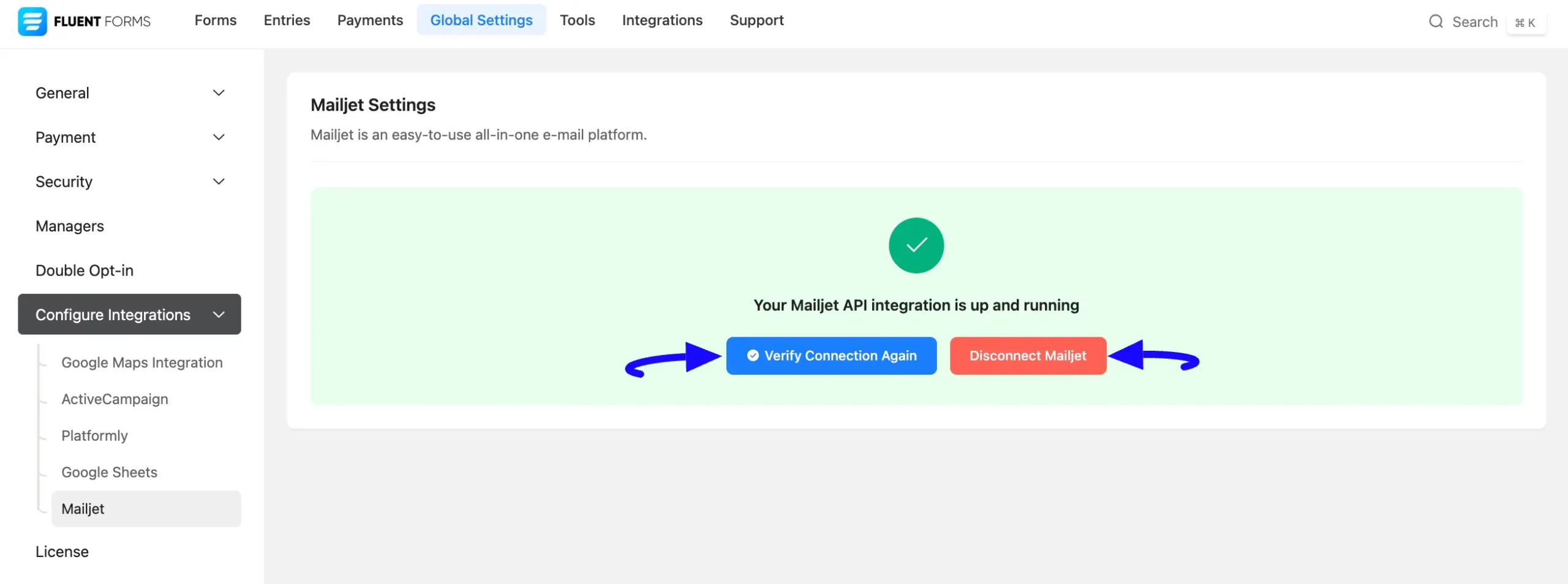 Verify Or Disconnect Mailjet