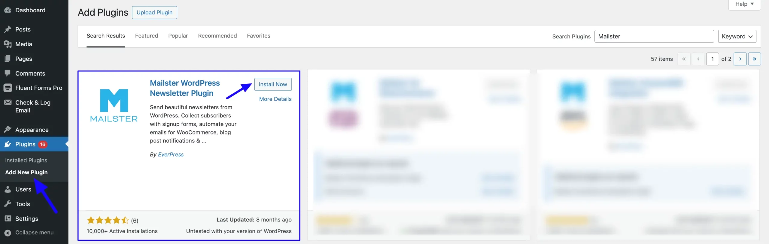 Install Mailster Fluent Forms