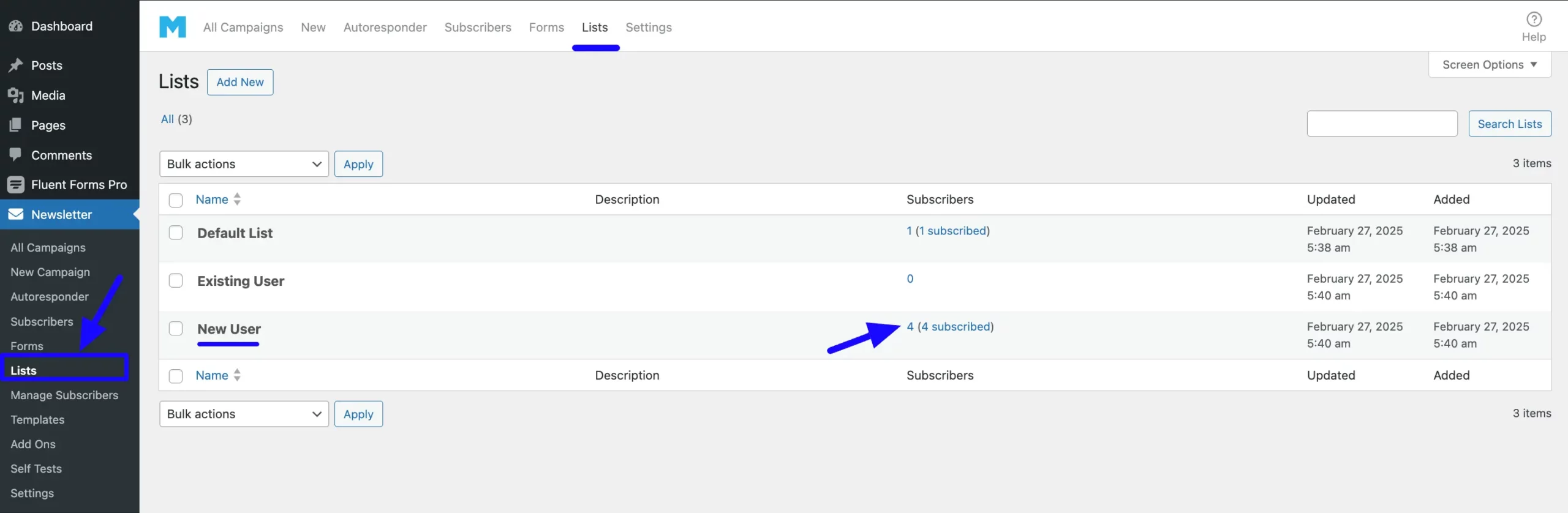 Mailster List Preview