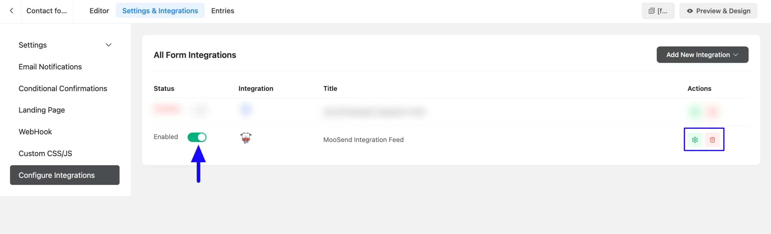 Added Moosend Integration Feed