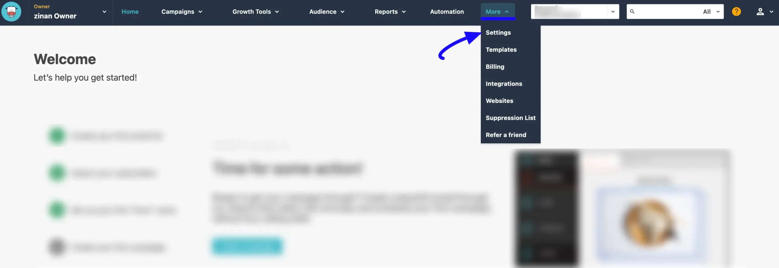 Settings Video Integrate MooSend