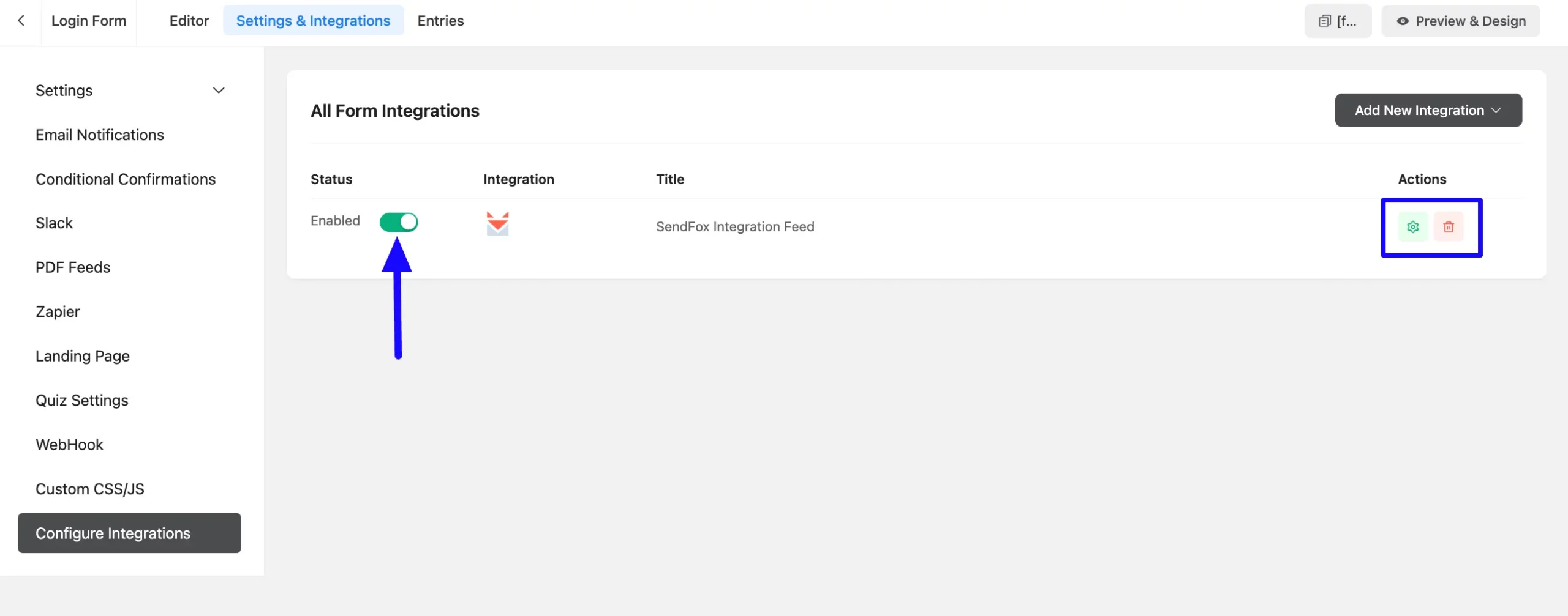 Added Sendfox Integration Feed