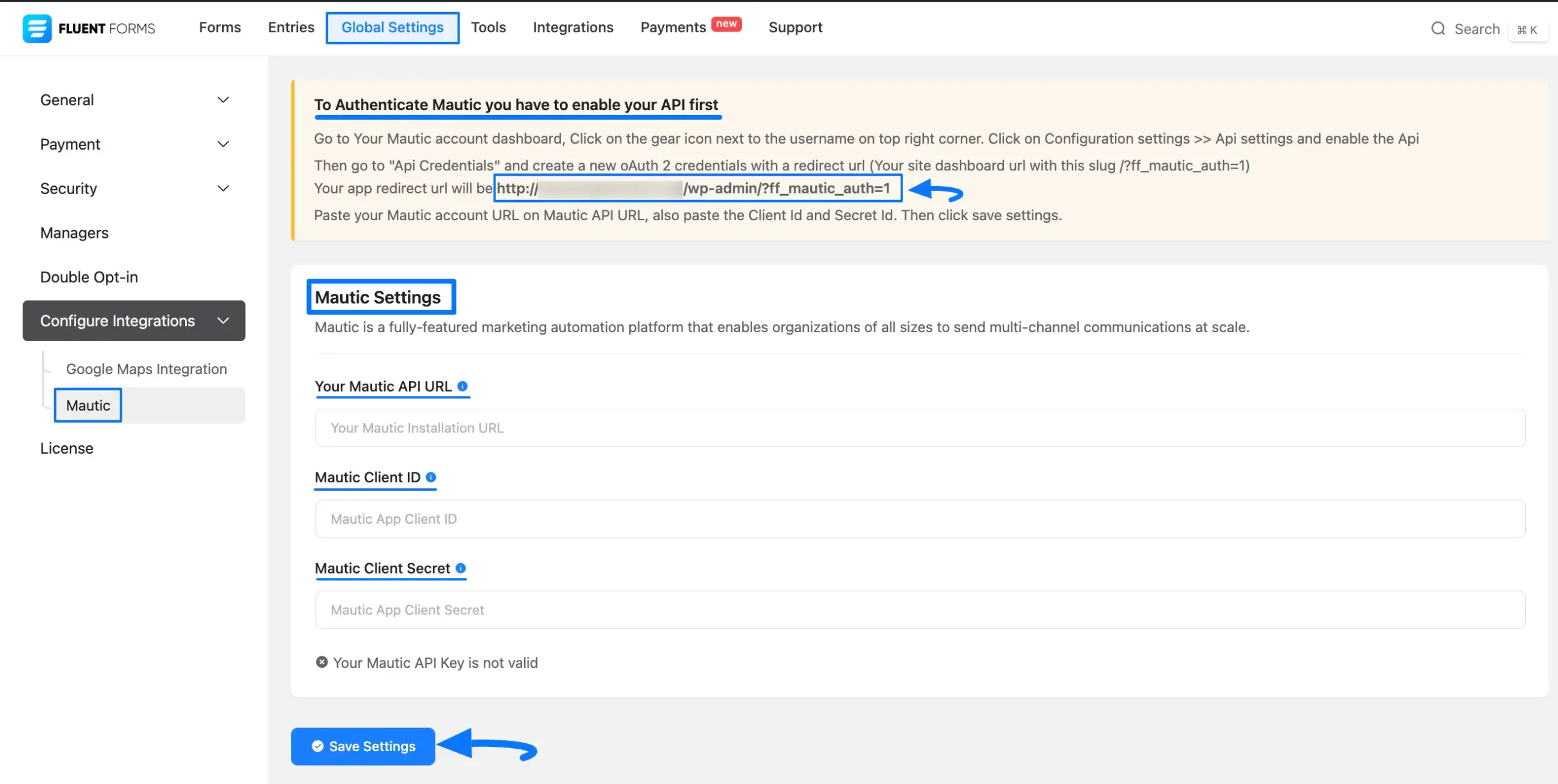 Copy Mautic URL