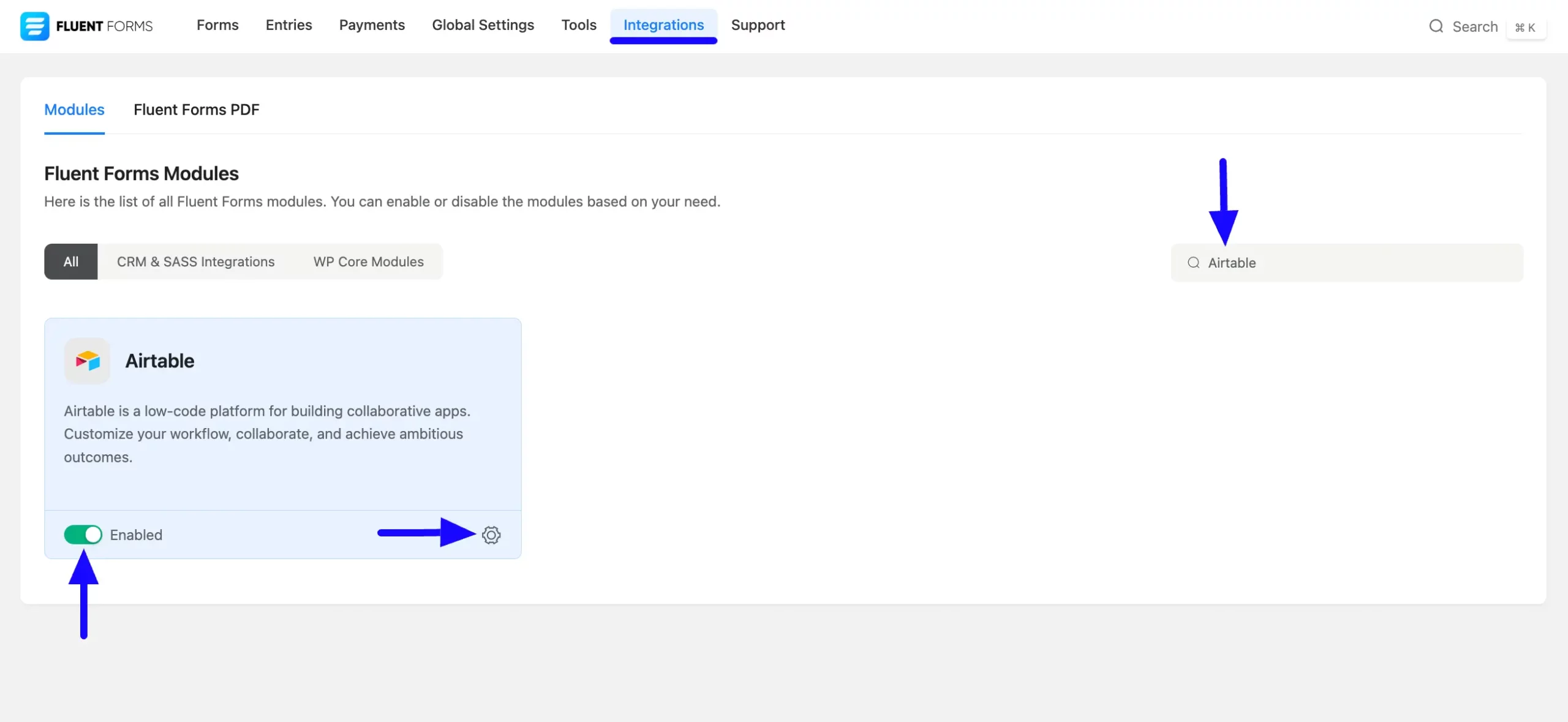 Enabled Airtable Module