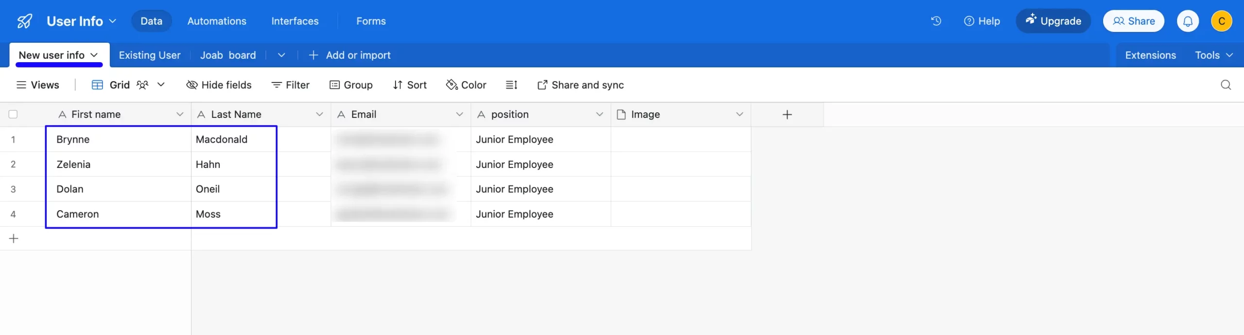 Preview Added Contacts Integrate Airtable
